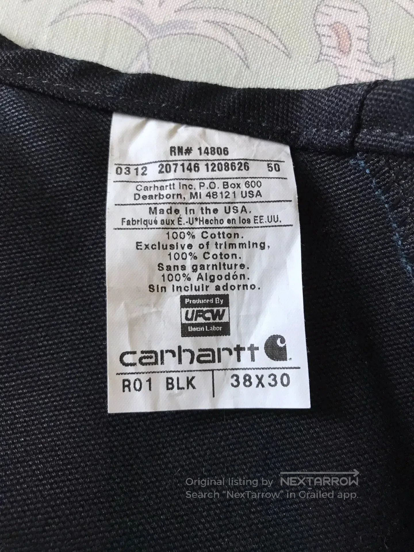 Carhartt Carhartt R01 Black W38L30 Canvas Overalls. Size US 38 / EU 54 - 9 Thumbnail
