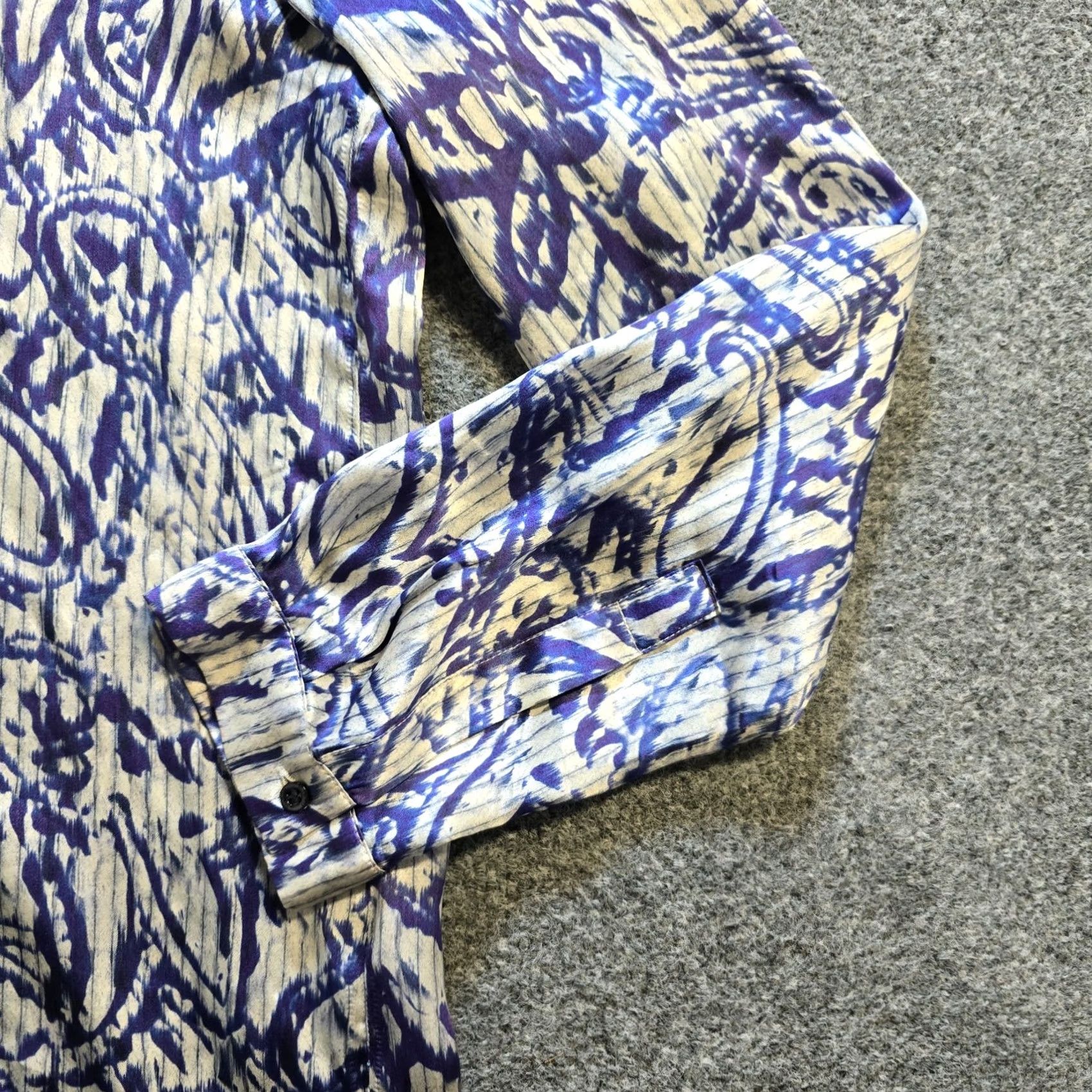 Vintage Mirto Top Womens Size 38 Blue Silk Paisley Spain Luxury Maximalist Career Spain Size XS / US 0-2 / IT 36-38 - 4 Thumbnail