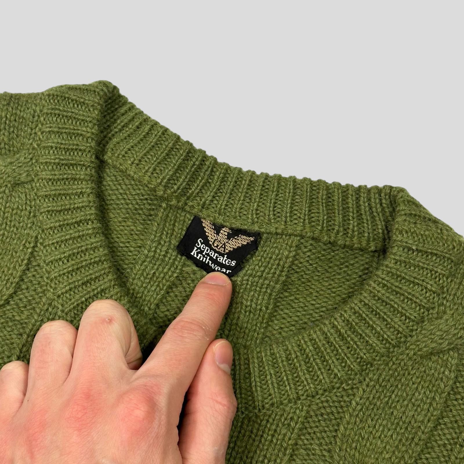 Armani Giorgio Armani 80’s Seperates Knitwear Wool Cable Knit - M Size US M / EU 48-50 / 2 - 2 Thumbnail