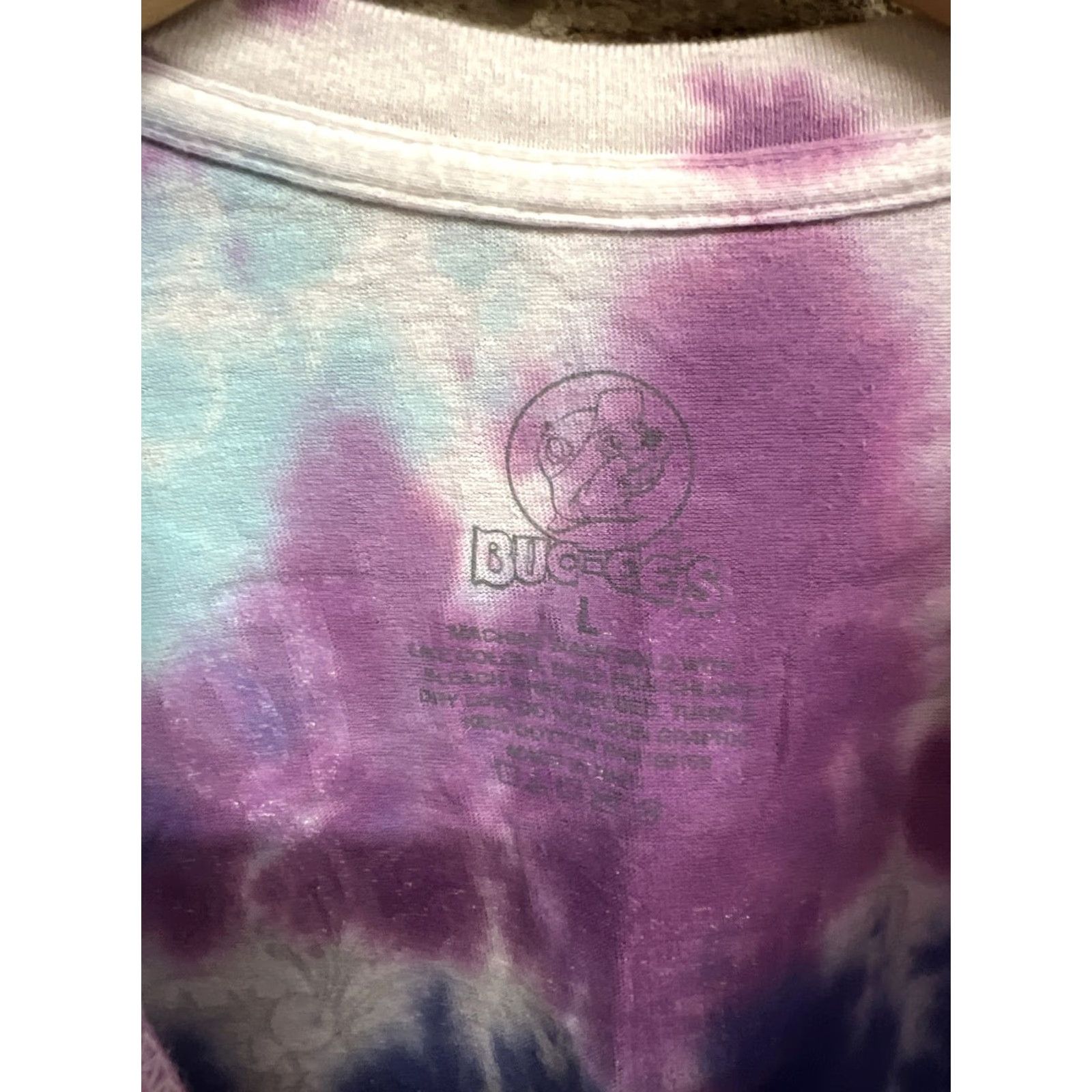Vintage VINTAGE Buc-ees Just Here For The Snacks Black Tie-Dye Graphic Shirt Men's L Blueprint Size US L / EU 52-54 / 3 - 3 Thumbnail