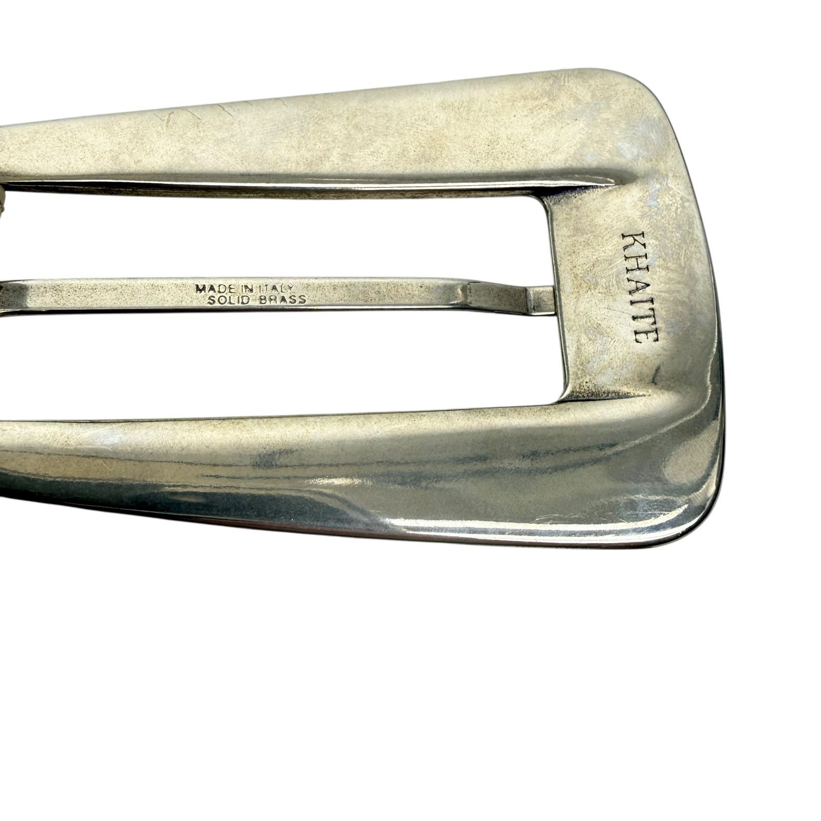 KHAITE Khaite Lucca Leather Belt Solid Brass Buckle Dark Ivory 90 Size ONE SIZE - 10 Thumbnail
