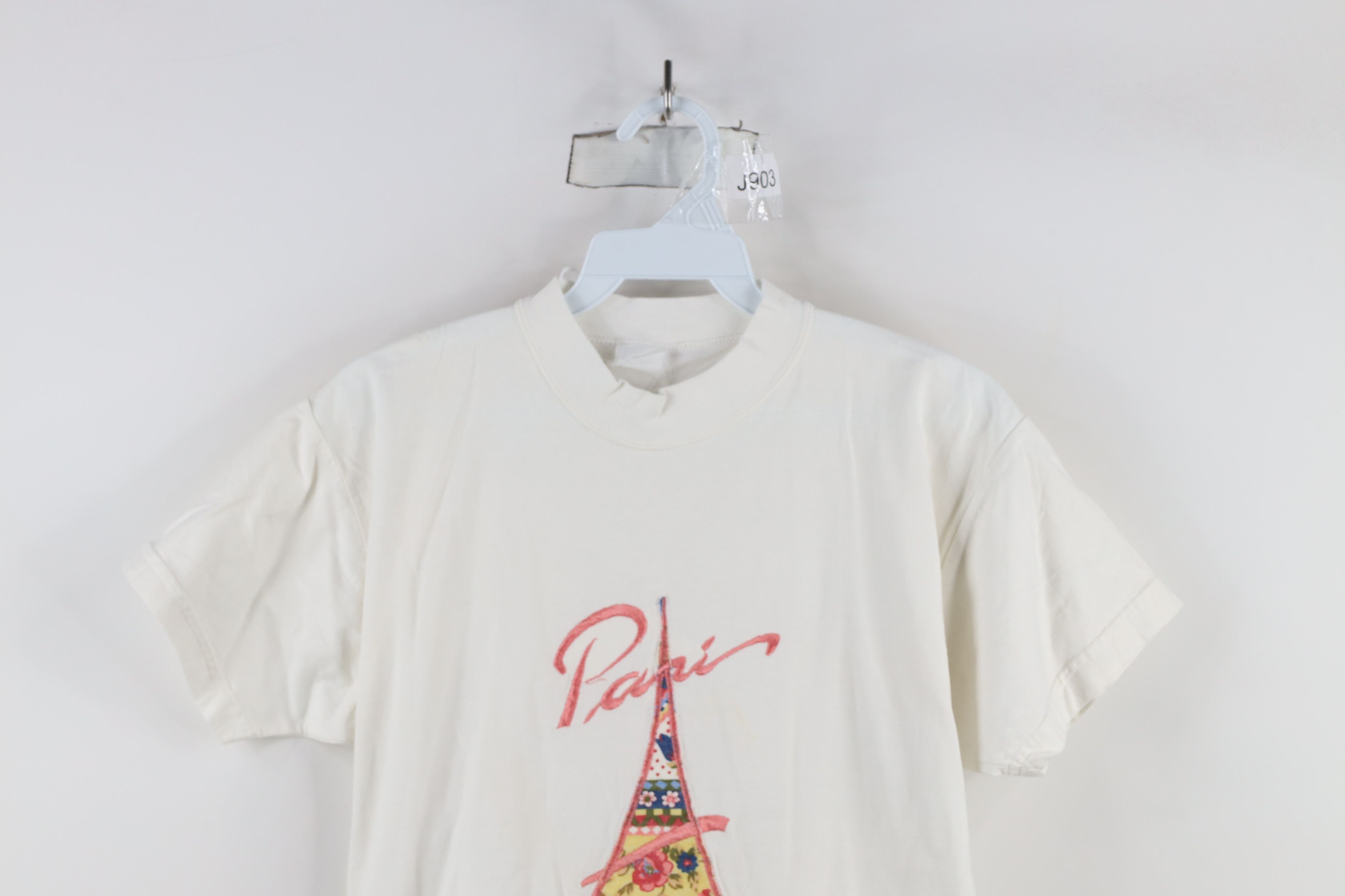 Vintage Vintage 90s Streetwear Paris Eiffel Tower Flower T-Shirt Size S / US 4 / IT 40 - 2 Thumbnail