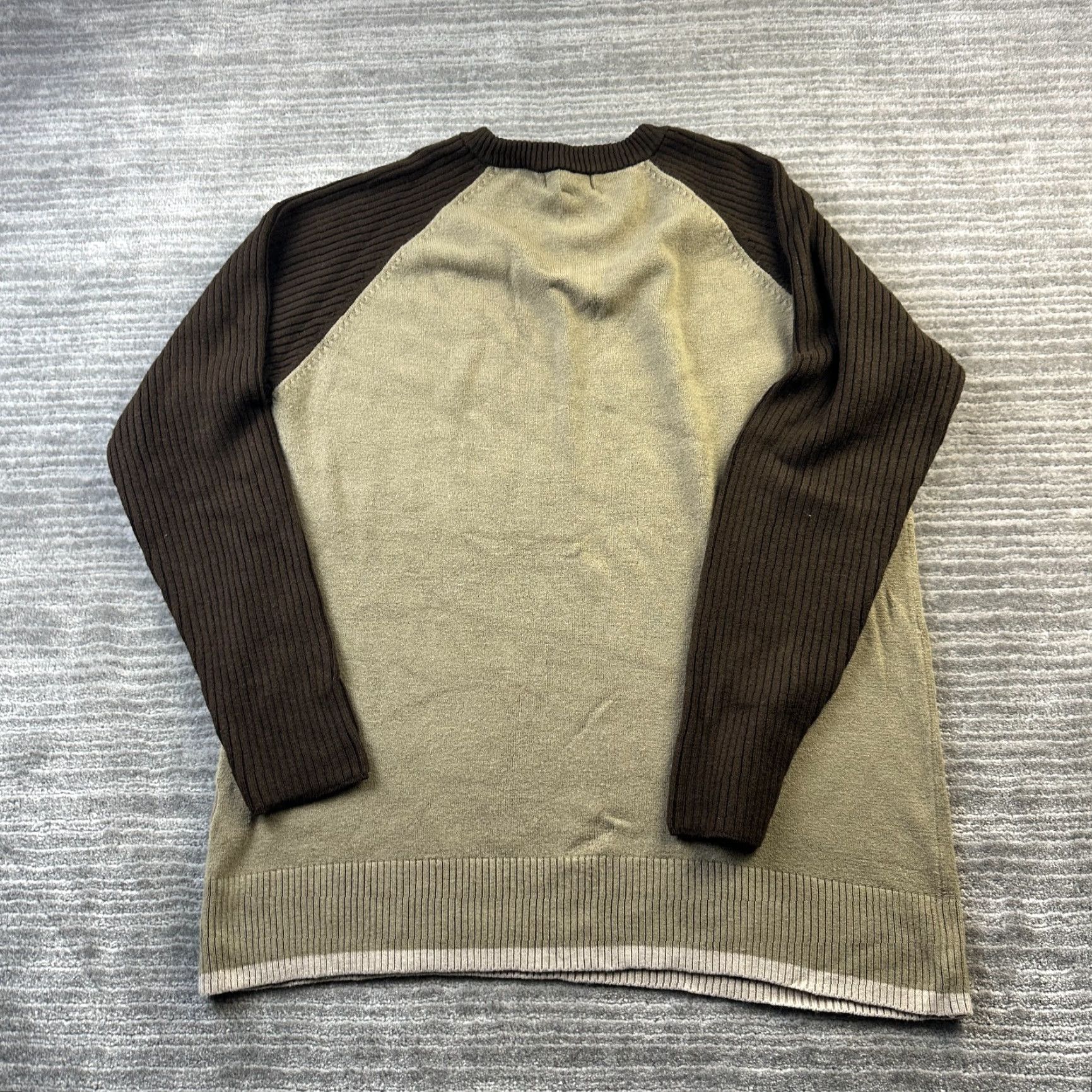Vintage VINTAGE Whispering Smith Sweater Mens Large Beige Tan Surfwear Grunge Y2K Pullover Crew Neck Long Sleeve Knit Solid Logo Size US L / EU 52-54 / 3 - 2 Thumbnail