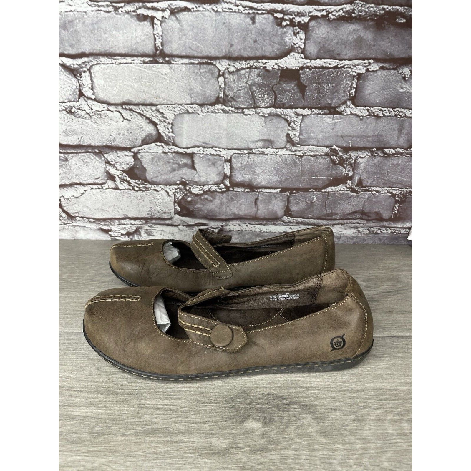 Born Born Handcrafted Brown Leather MaryJane Strap Comfort Shoes Size US 8.5 / IT 38.5 - 13 Thumbnail