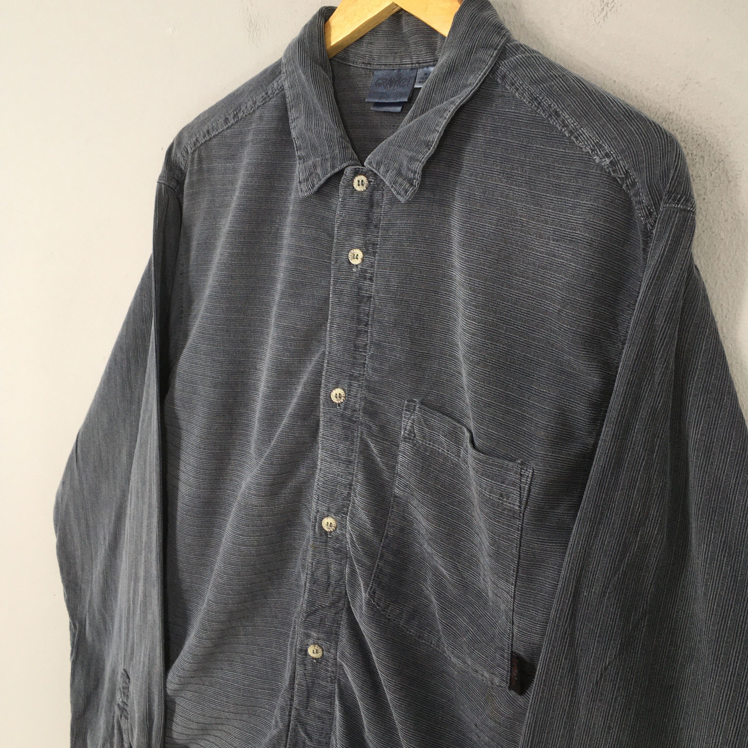 Gramicci Vintage 90s Gramicci Usa Gray Stripes Shirt Medium Size US M / EU 48-50 / 2 - 3 Thumbnail