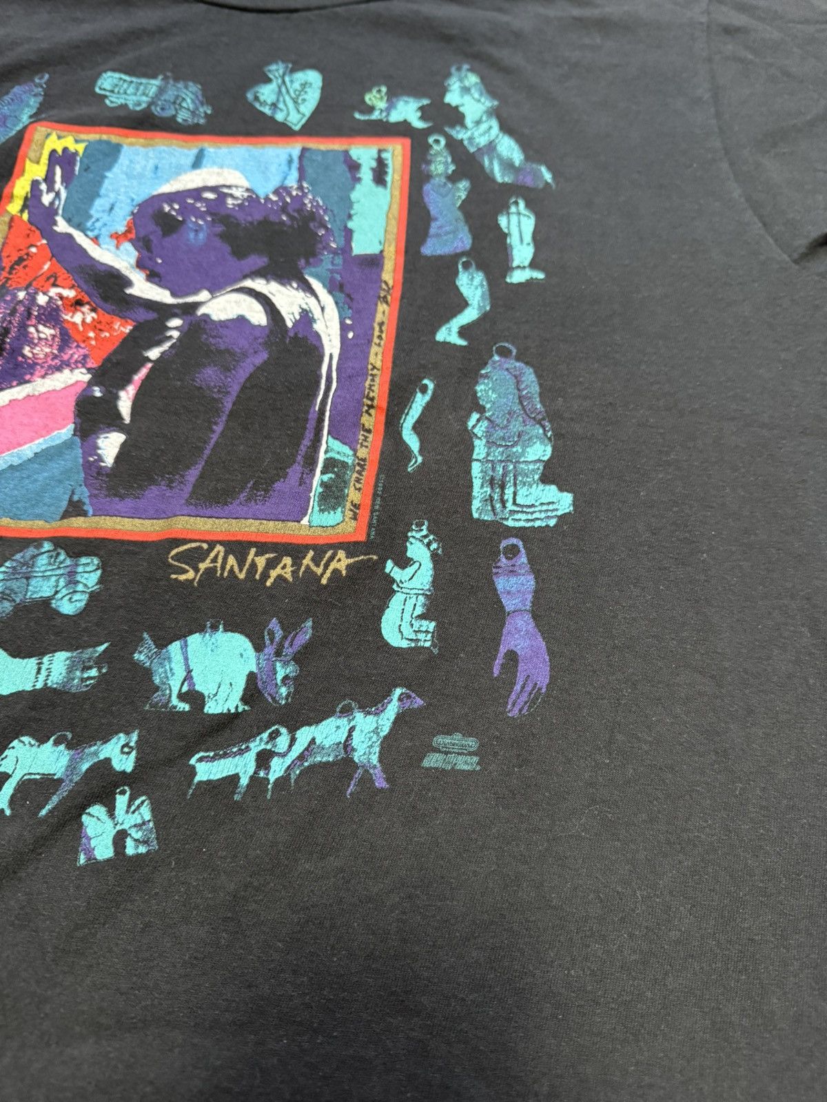 Vintage Vintage Carlos Santana Milagro Tour Euro 1992 T-Shirt Size US XL / EU 56 / 4 - 5 Thumbnail