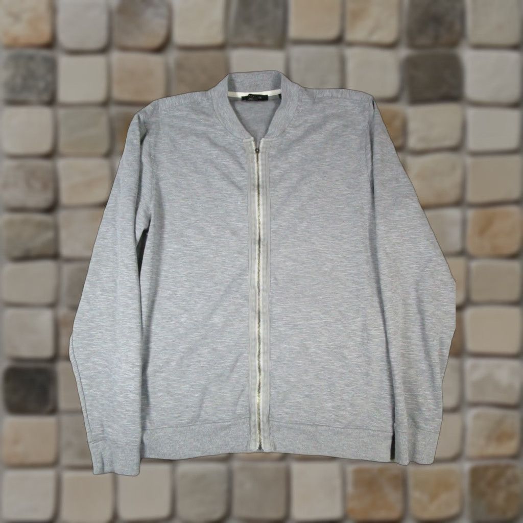Ted Baker Ted Baker Sweater Womens 4 Gray Full Zip Knit Round Neck Cotton Polyester Size 4 Regular Womens Size S / US 4 / IT 40 - 1 Thumbnail