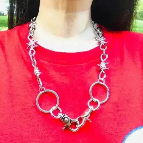 Handmade Chunky Unisex barbed wire link Wallet Pant Chain Belt Size ONE SIZE - 3 Thumbnail