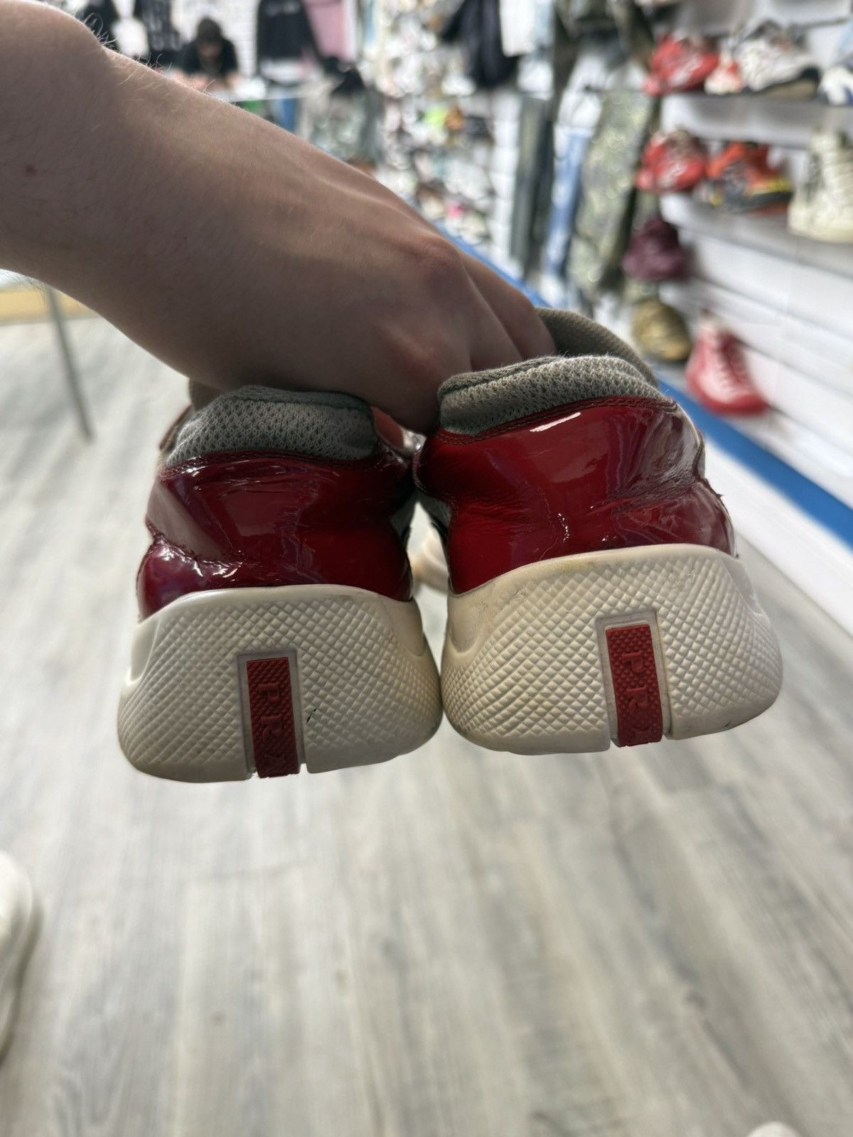 Prada Prada Cup Sneakers - Red / Grey Size US 9 / EU 42 - 3 Thumbnail