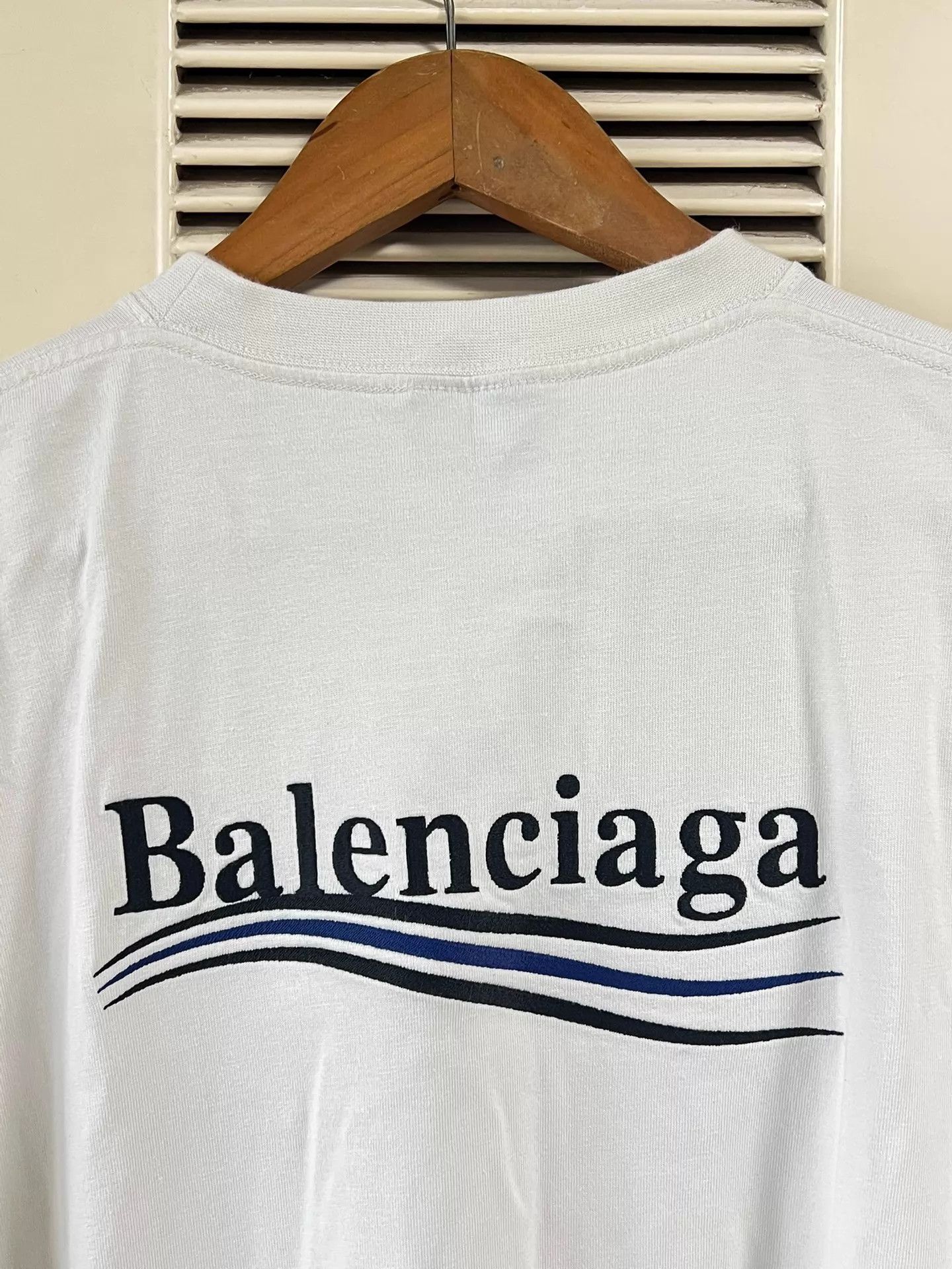 Balenciaga Balenciaga Men's White Relaxed Logo Embroidered Short Tee S Size US S / EU 44-46 / 1 - 5 Thumbnail
