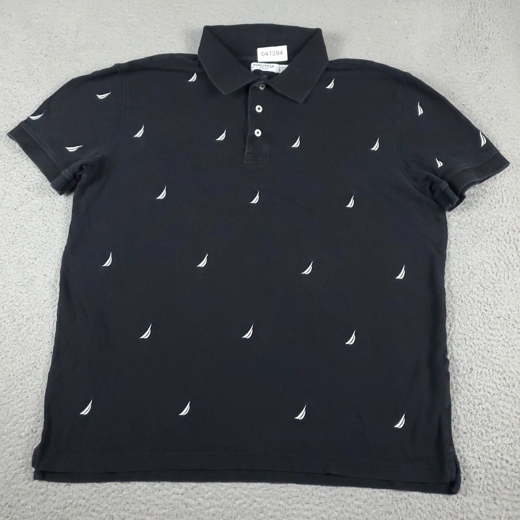 Nautica Nautica Polo Shirt Mens XL Black Solid Button-Front Casual Short Sleeve Cotton Blend Polo Shirt Men XL Black Nautica Regular Fit Size US XL / EU 56 / 4 - 2 Thumbnail