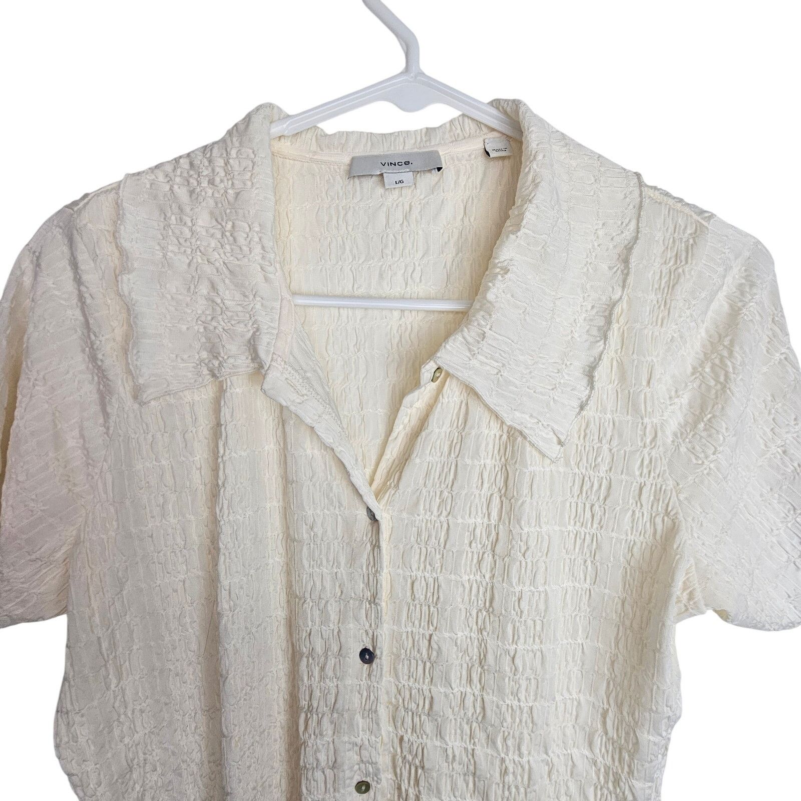 Vince Vince Ruched Striped Button Shirt L Designer MInimalist Size L / US 10 / IT 46 - 4 Thumbnail