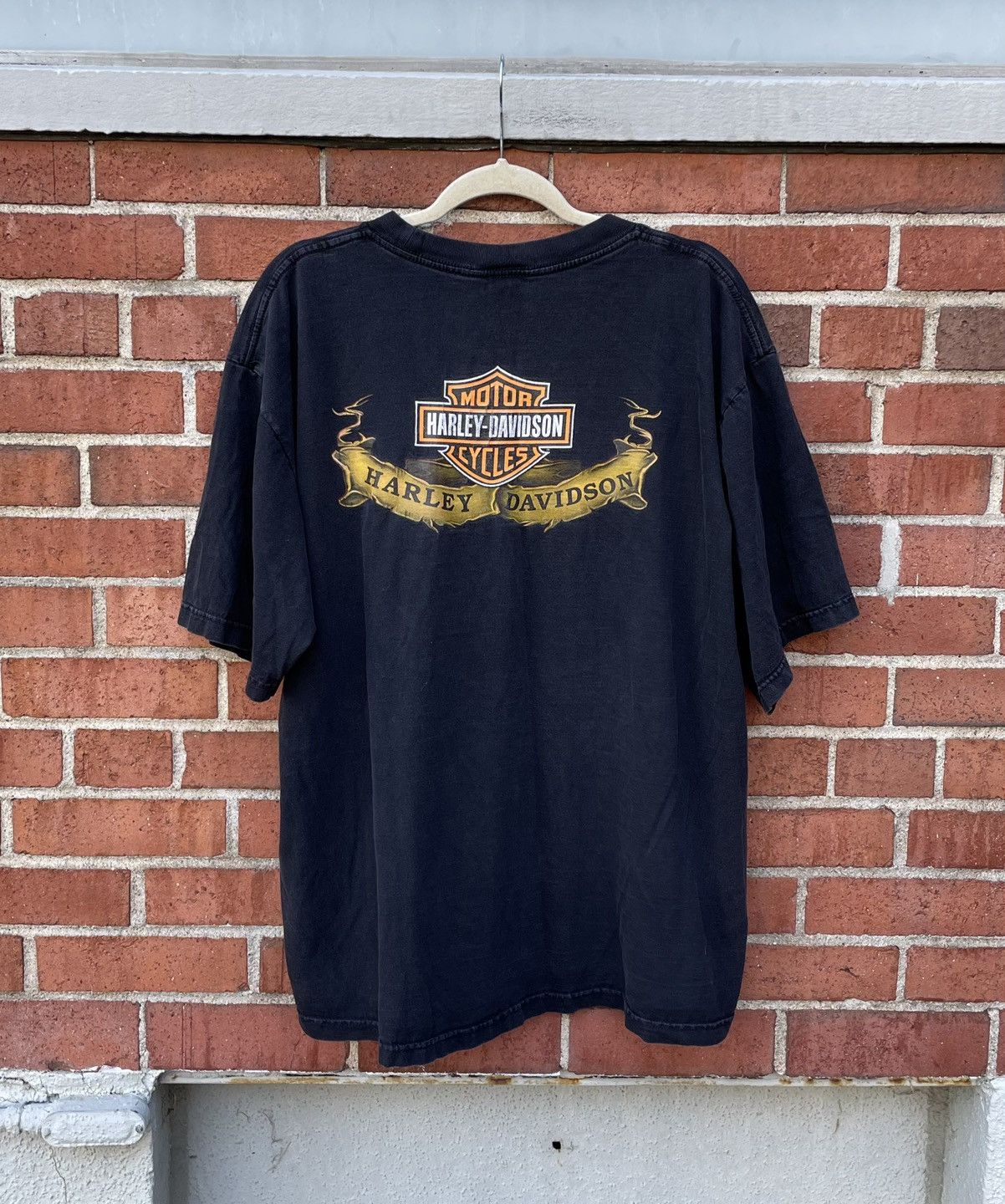 Harley Davidson 90s Harley Davidson Motorcycles Flaming Eagle T Shirt Size US XL / EU 56 / 4 - 5 Thumbnail
