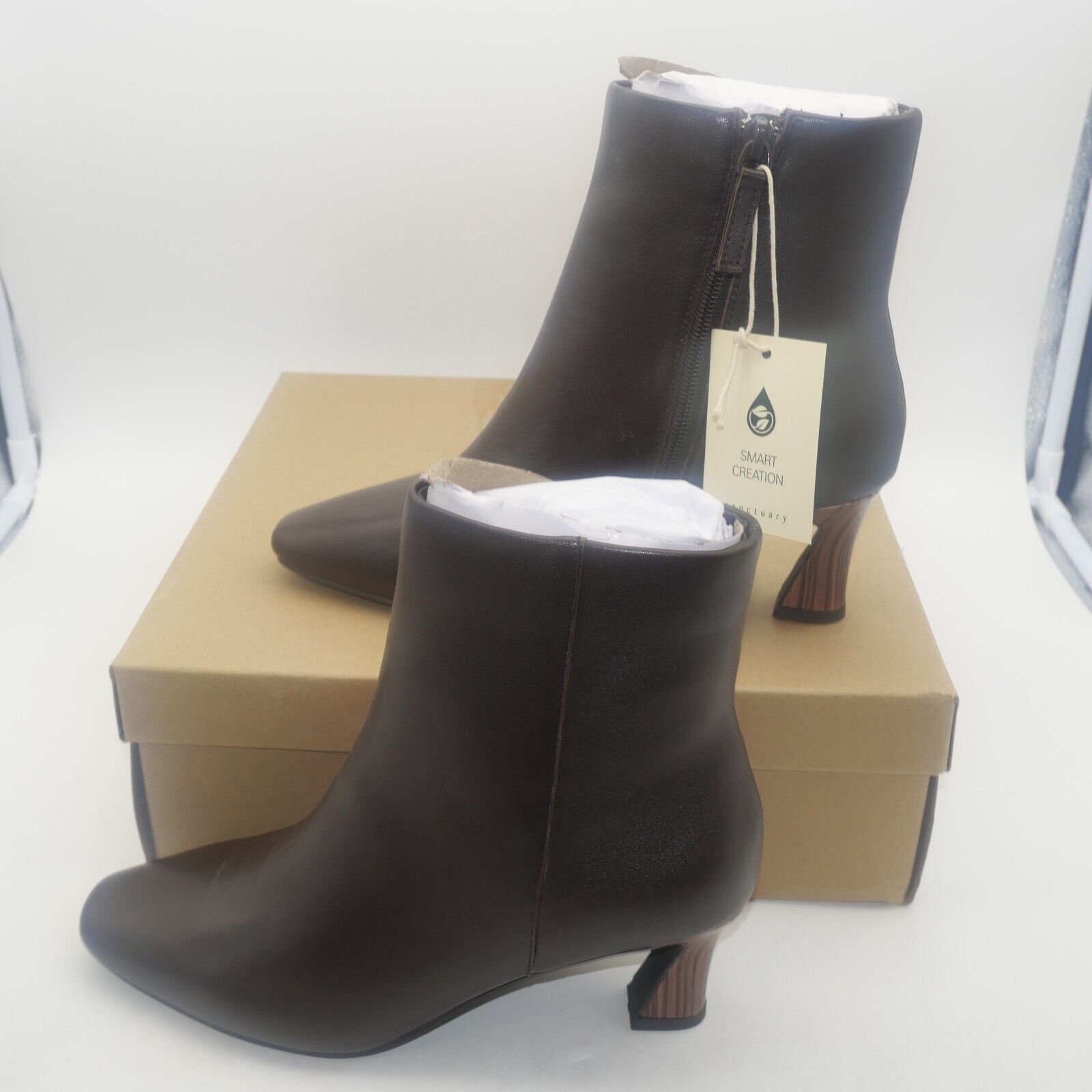 Sanctuary NEW Sanctuary SA Sleek Leather Ankle Boots Shoes Java Brown Size US 6 / IT 36 - 2 Thumbnail