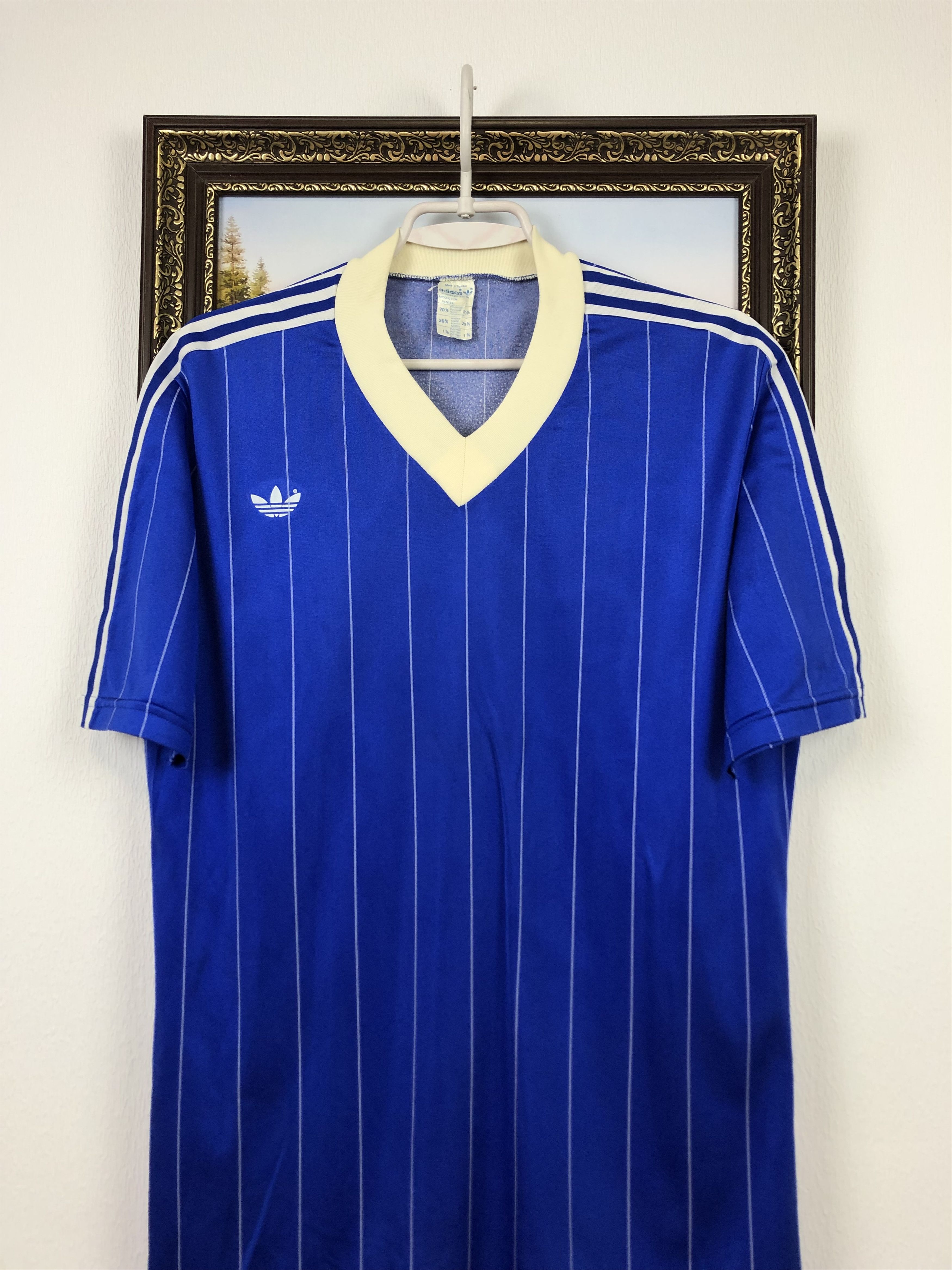 VTG store Adidas USA Trefoil 80’s New Jersey Mens Soccer Jersey Large