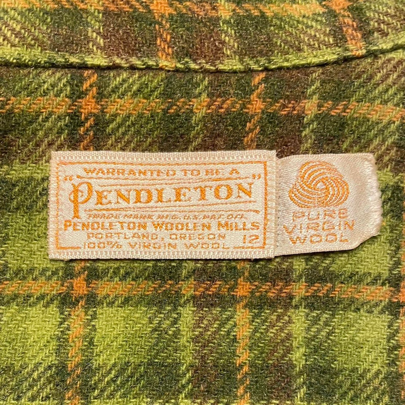 Pendleton RARE VTG 1950s Pendleton Womens 49er Green Plaid Wool Jacket Size L / US 10 / IT 46 - 6 Thumbnail