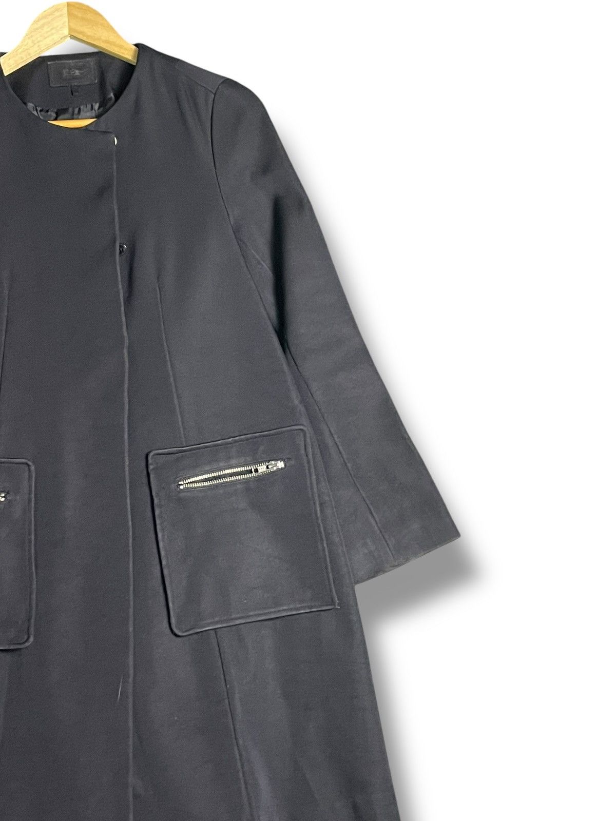 Japanese Brand Paratiisi Basic Long Coat Jacket Black (28) Size US S / EU 44-46 / 1 - 3 Thumbnail