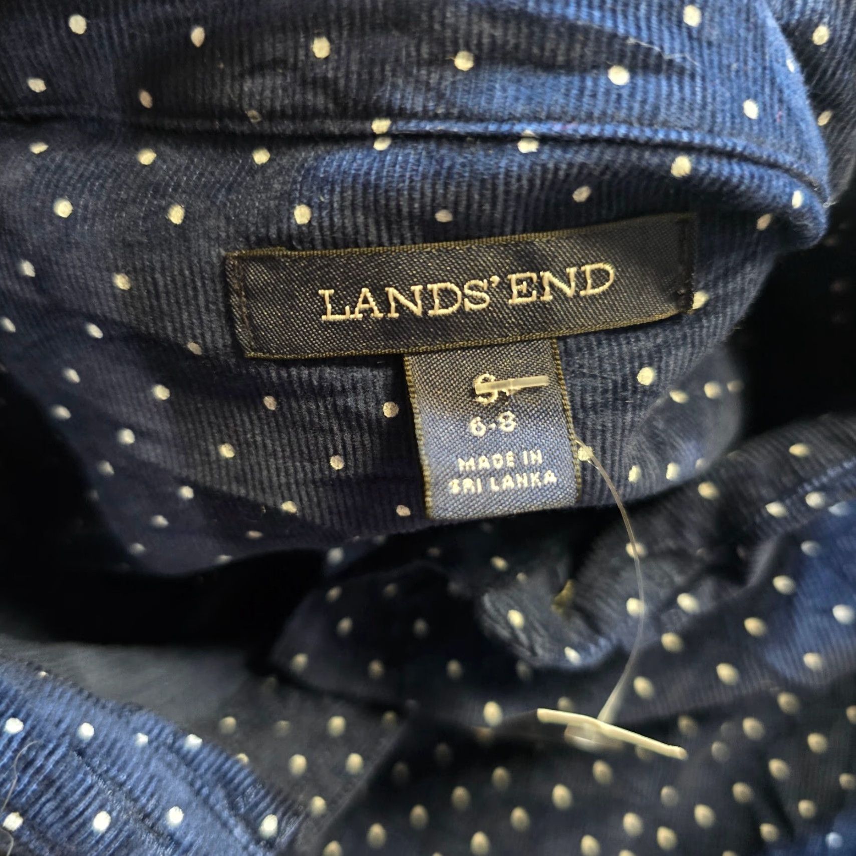 Lands' End Lands' End Shirt Womens S Blue Polka Dot Corduroy Button-Up Casual Capstone? Size S / US 4 / IT 40 - 3 Thumbnail