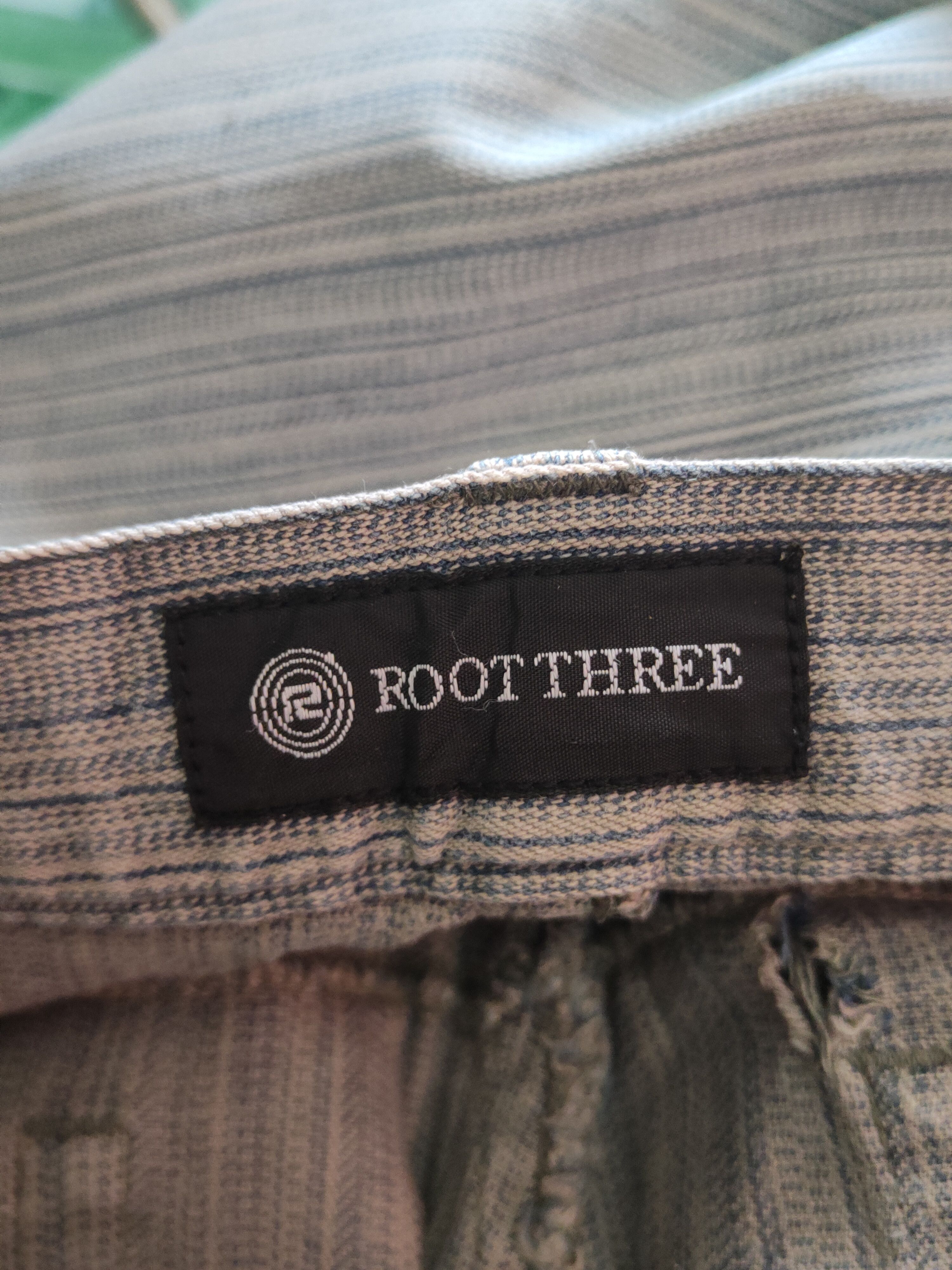 Japanese Brand Root Three Blue White Stripe Distressed Ripped Jeans #S2371 Size US 32 / EU 48 - 15 Thumbnail
