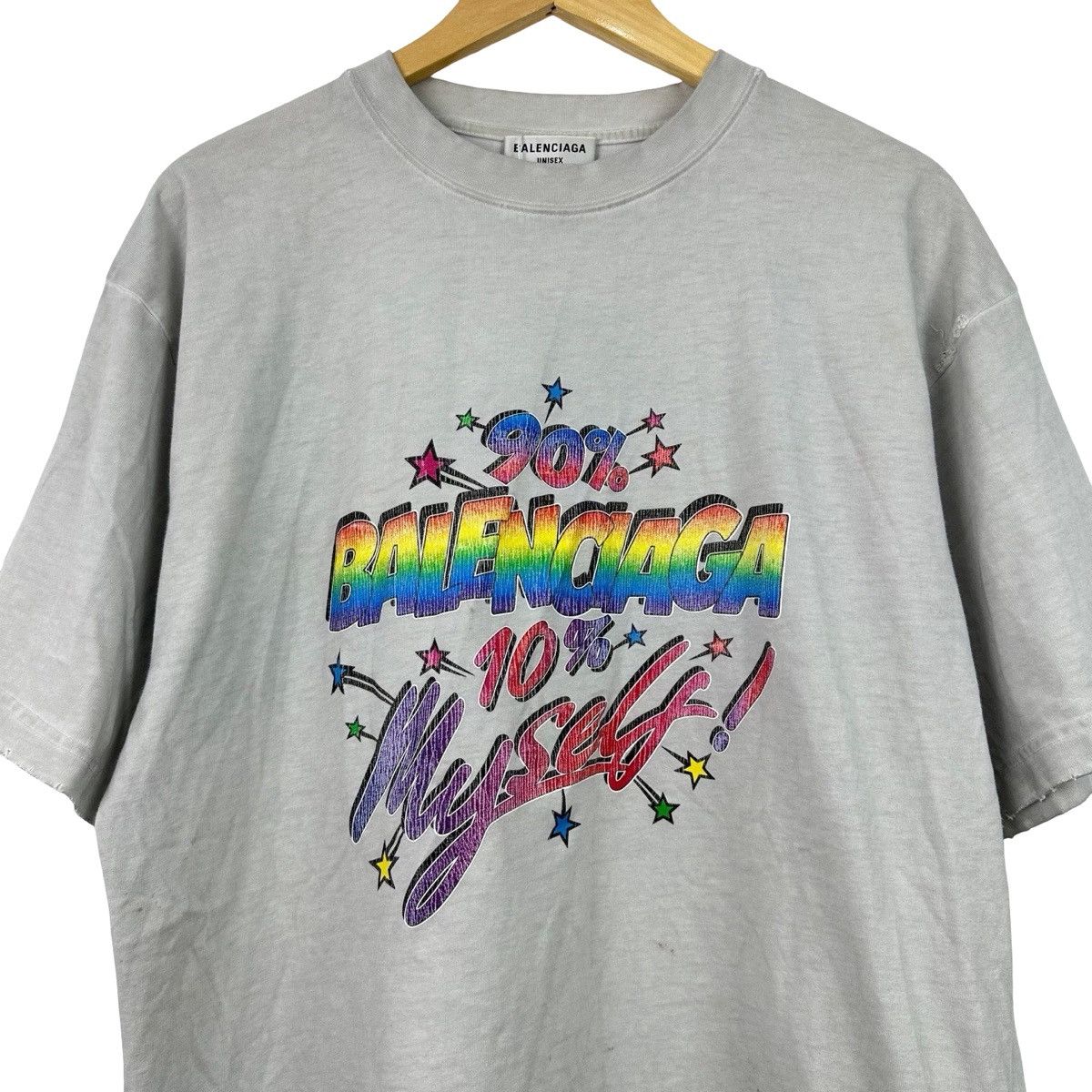 Balenciaga Balenciaga "90/10" graphic slogan print oversized T-shirt Size XS / US 0-2 / IT 36-38 - 3 Thumbnail
