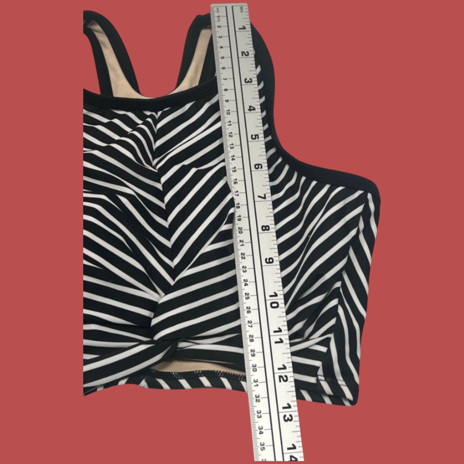 Other Kona Sol - Women's Longline Twist Bikini Top - Black/White - Size ONE SIZE - 9 Thumbnail