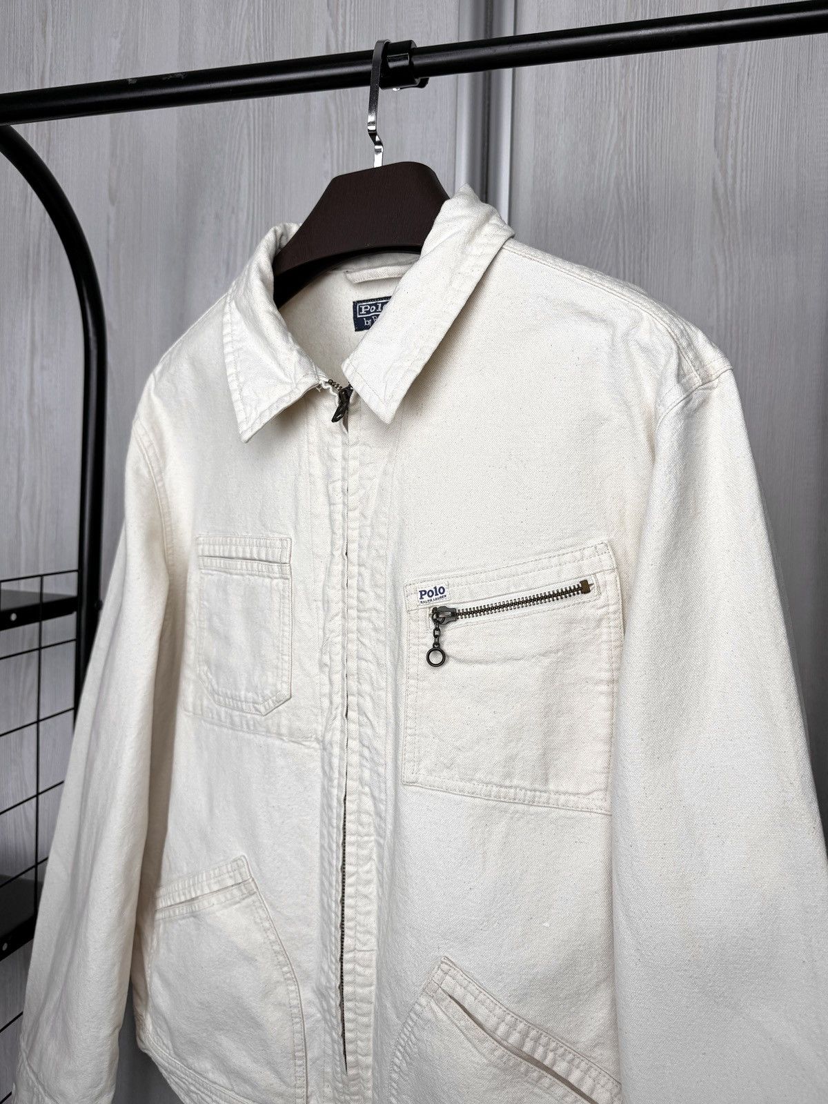 Polo Ralph Lauren Polo Ralph Lauren beige vintage 00’s denim zip up jacket L Size US L / EU 52-54 / 3 - 4 Thumbnail