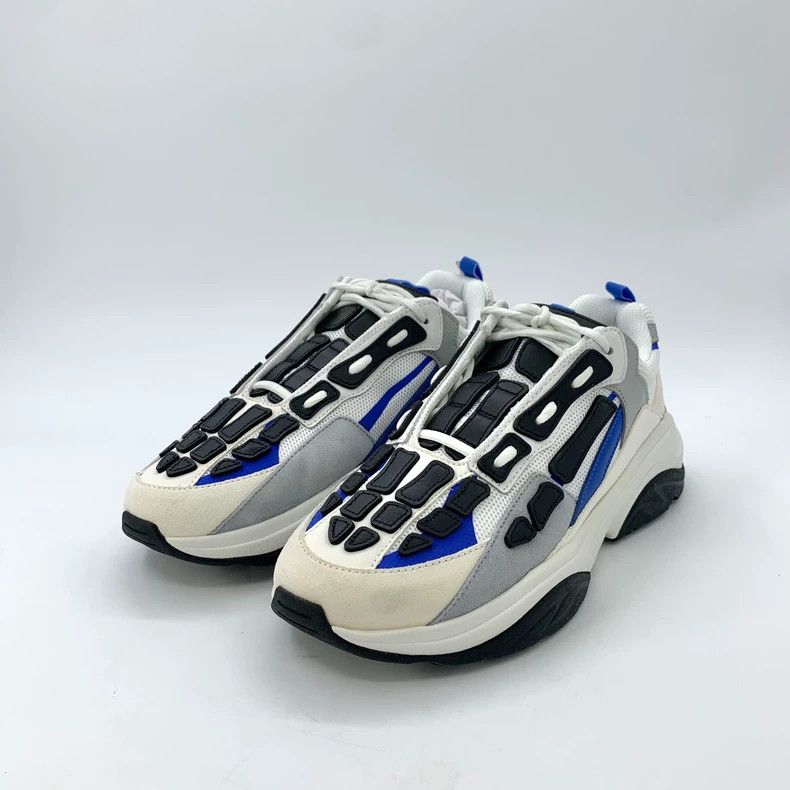 Amiri Amiri Color-blocked round toe lacing thick-soled sneakers Size US 12 / EU 45 - 1 Thumbnail