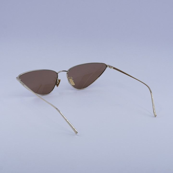 Saint Laurent Paris Saint Laurent SL487 003 Sunglasses Gold Cat Eye Frame, Brown Size ONE SIZE - 4 Thumbnail