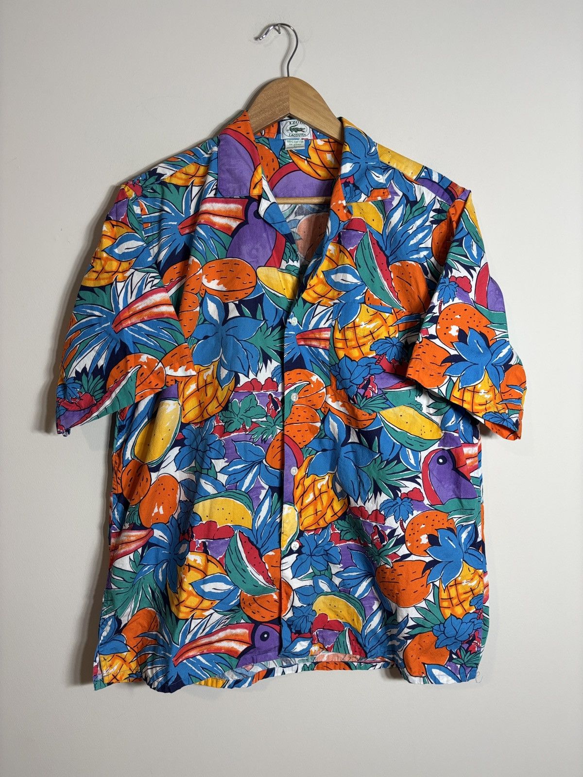 Lacoste Vintage Izod Lacoste Tropical Hawaiian Short Sleeve Shirt L Size US L / EU 52-54 / 3 - 1 Thumbnail