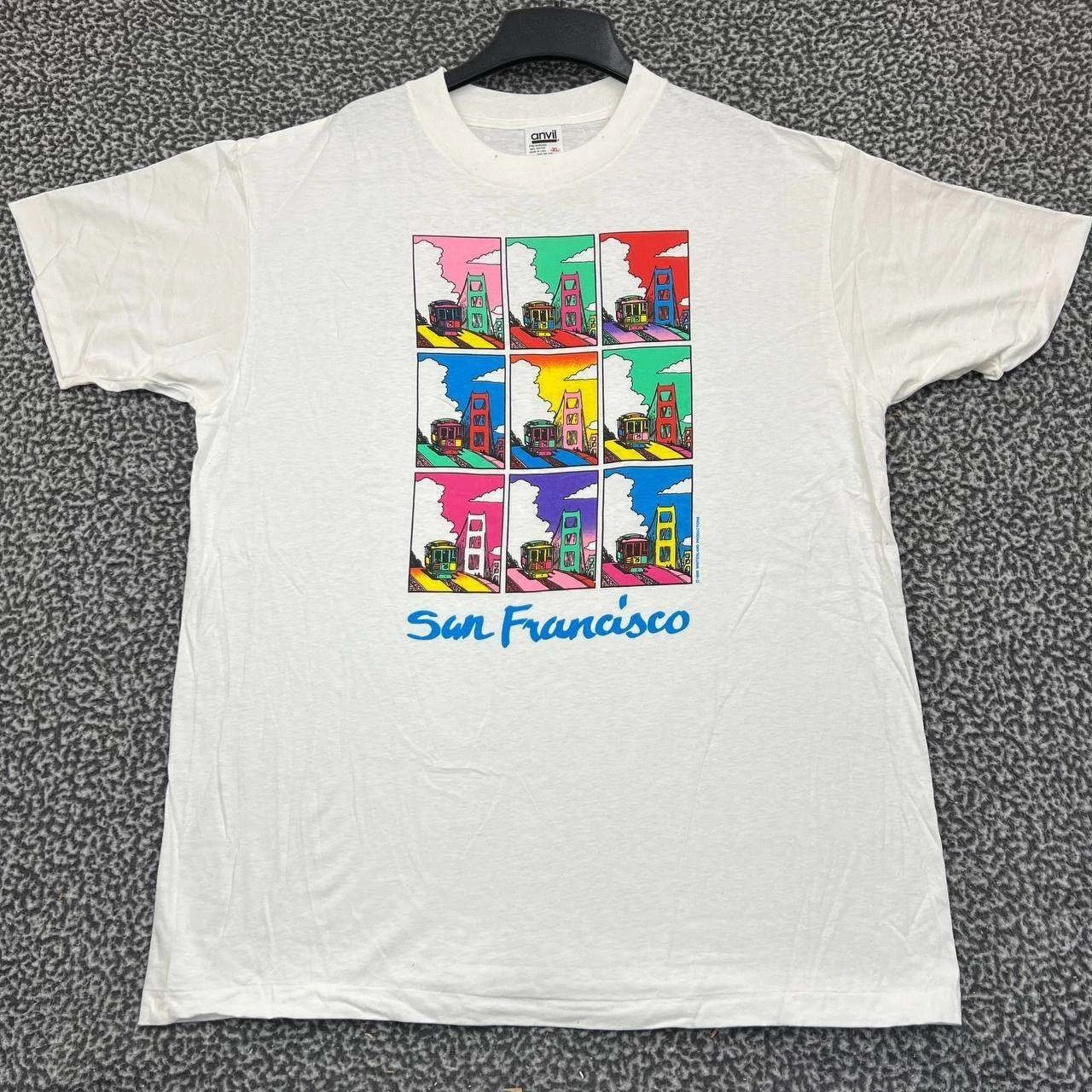 Anvil Vintage San Francisco Shirt Men XL White Anvil Short Sleeve Size US XL / EU 56 / 4 - 1 Thumbnail