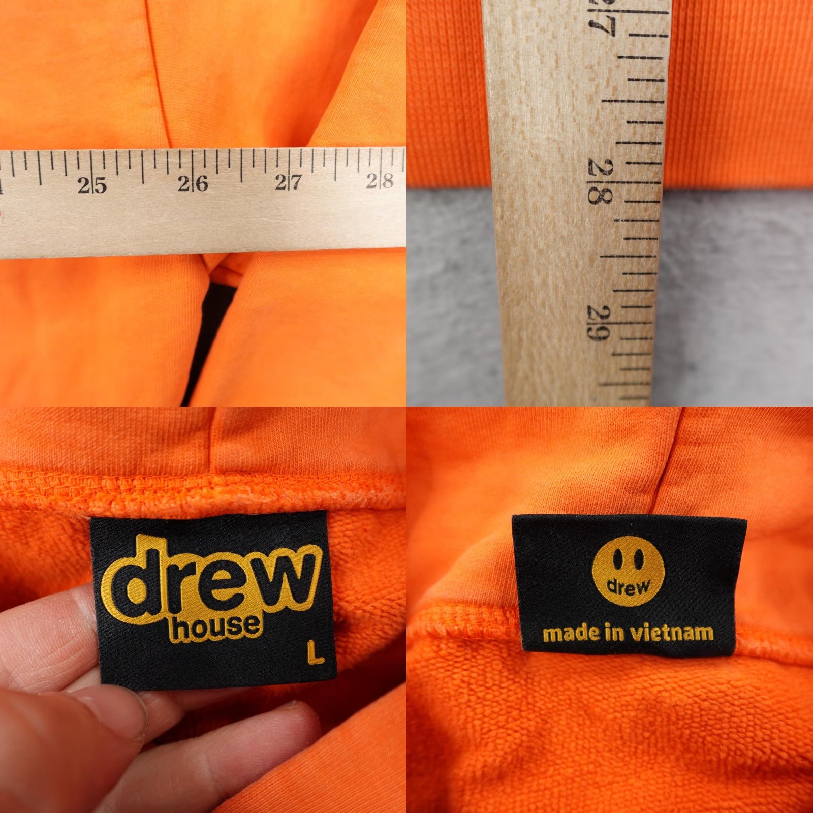 Drew House Drew House Hoodie Men Large Orange Smiley Face Pullover Sweatshirt Graphic Print Hooded Pockets Justin Bieber Cotton Logo Heavyweight Mens Size US L / EU 52-54 / 3 - 8 Thumbnail