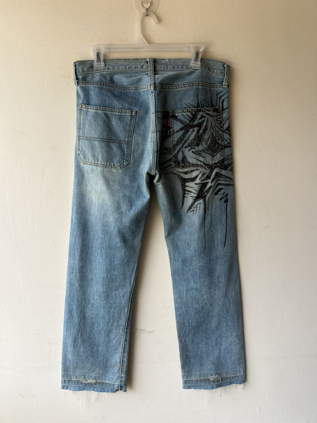 Shellac Vintage 90s Ozone Rocks Japan Fade Aging Stains Jeans Size US 32 / EU 48 - 20 Thumbnail