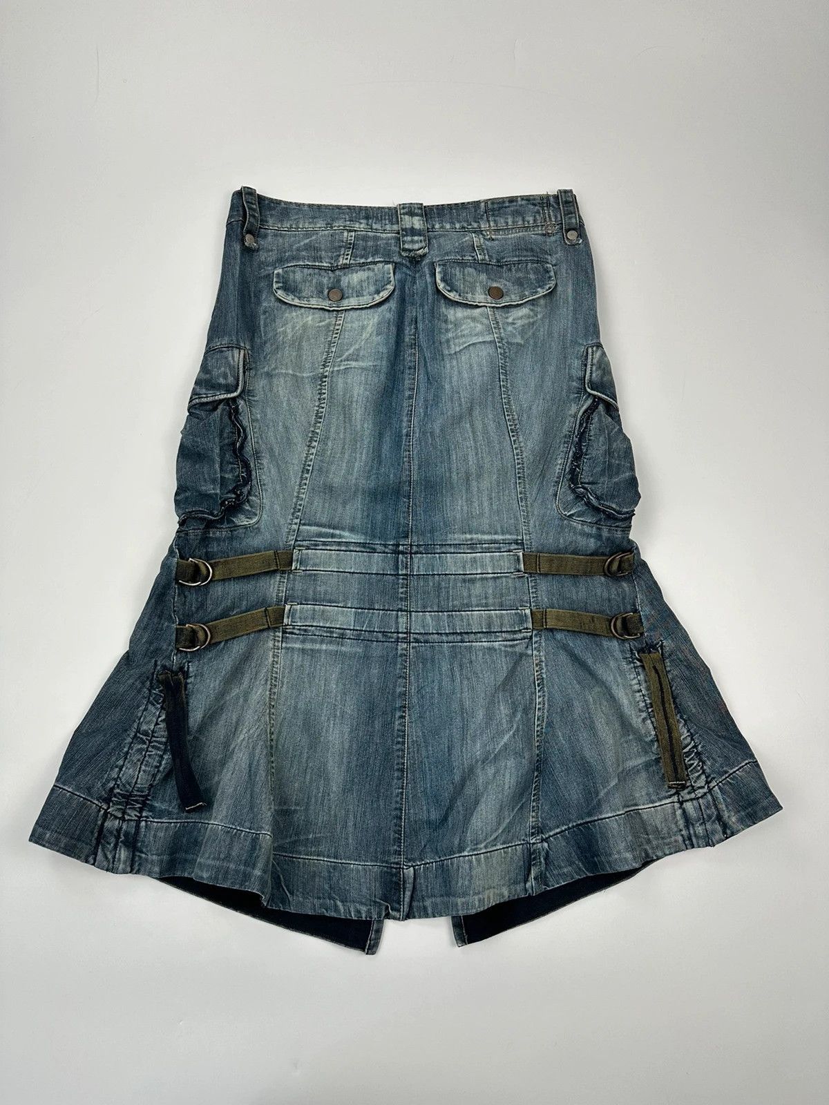 Marithe + Francois Girbaud Marithé + Francois Girbaud 00’s Bondages Straps Denim Skirt Size 30" / US 8 / IT 44 - 6 Thumbnail