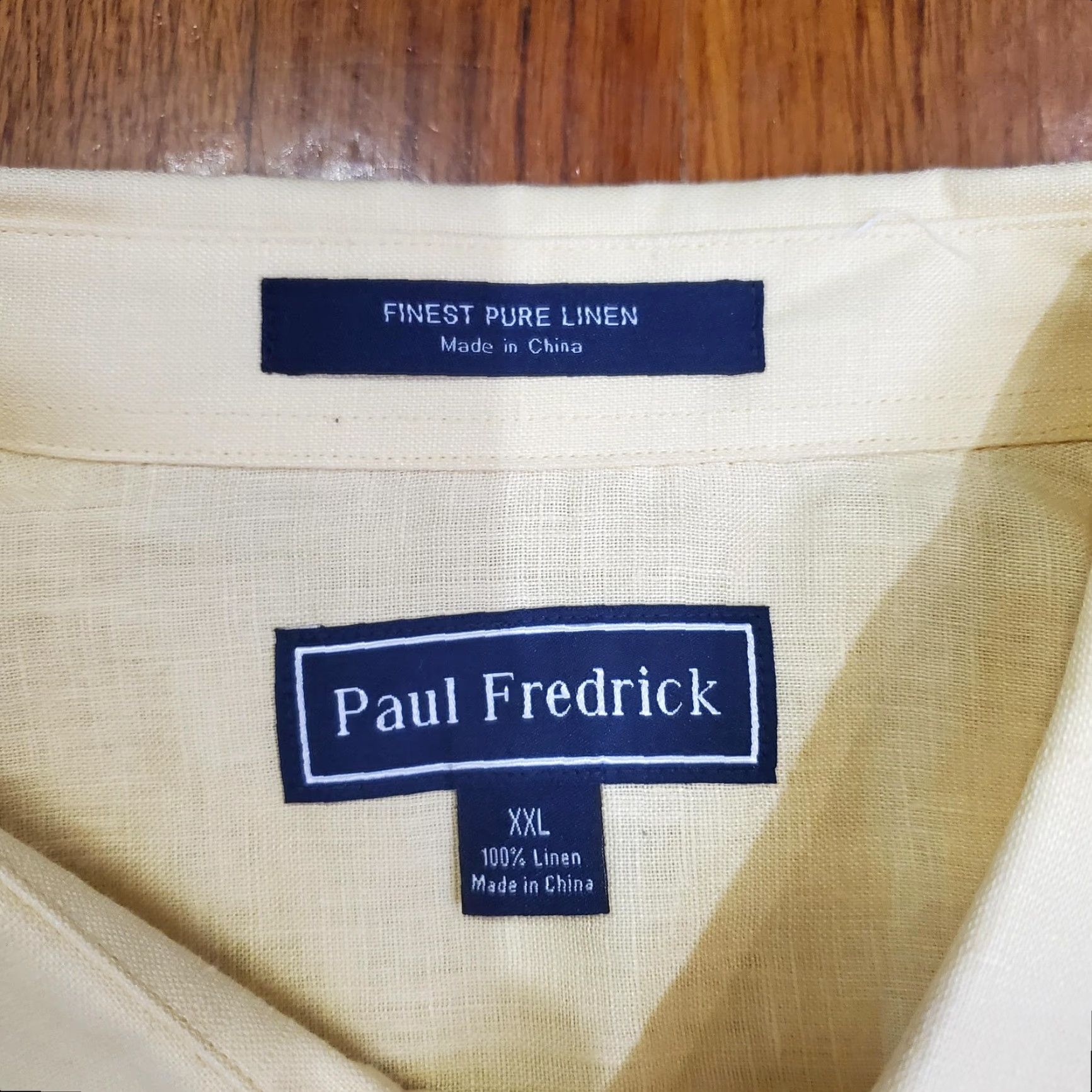 Vintage Paul Fredrick Shirt Mens 2XL Yellow 100% Linen Long Sleeve Button Front Casual Size US XXL / EU 58 / 5 - 5 Thumbnail