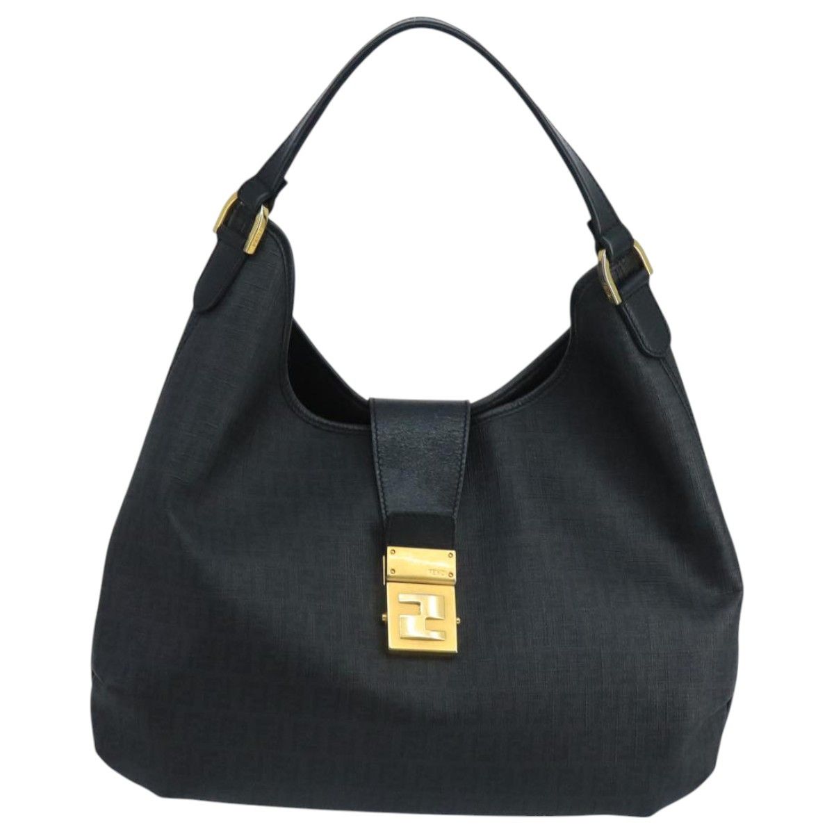 Fendi Zucchino Black Canvas Shoulder Bag (Pre-Owned) Size ONE SIZE - 1 Thumbnail