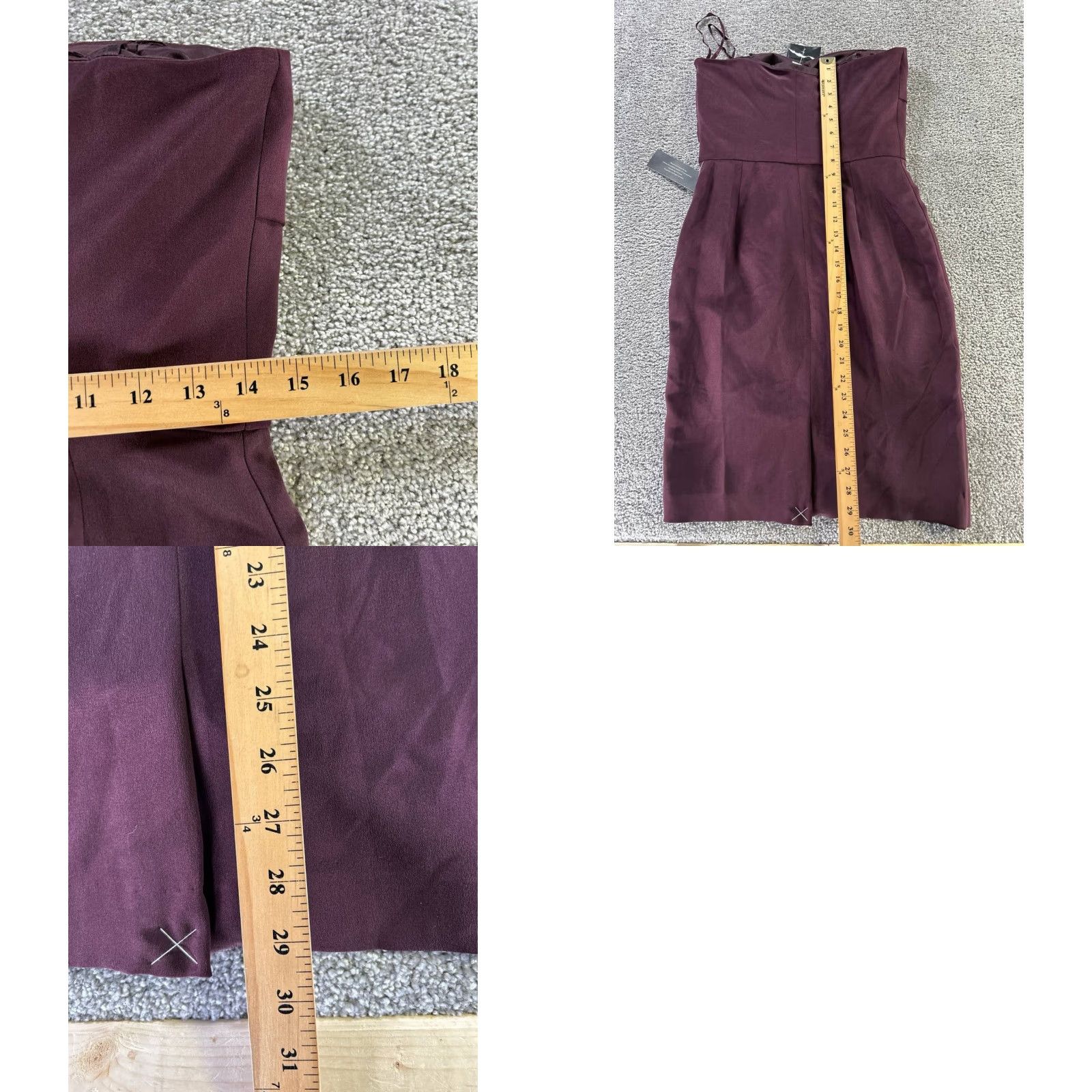 Vintage VINTAGE Ann Taylor Dress Womens 4 Burgundy Blouson New Size S / US 4 / IT 40 - 8 Thumbnail