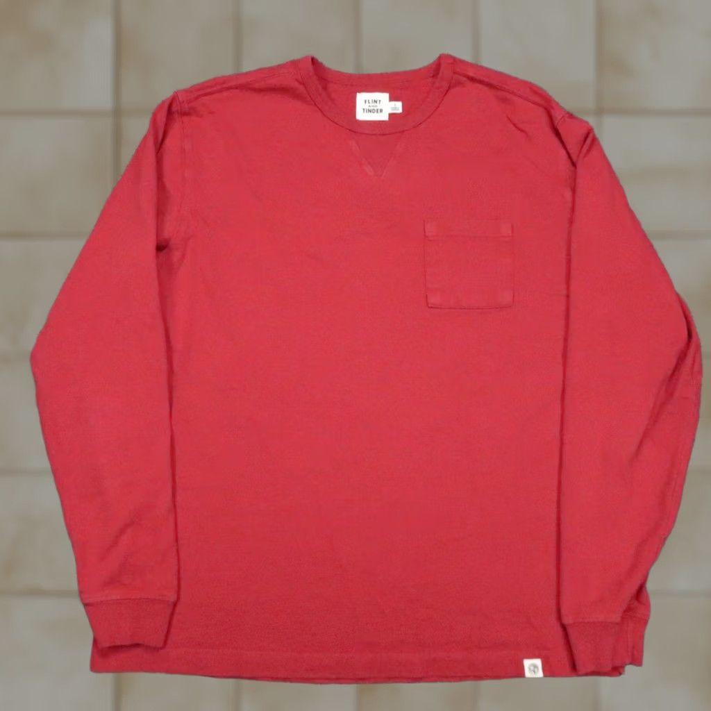 Flint And Tinder Flint and Tinder Shirt Mens Large Red Long Sleeve Tee Cotton Crew Neck Size US L / EU 52-54 / 3 - 1 Thumbnail