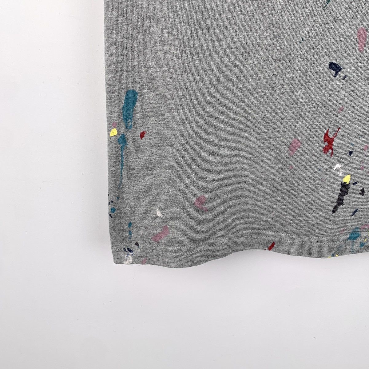 Dior Dior Gray Splash Ink Logo Letter Embroidered Cotton T-Shirt Size L / US 10 / IT 46 - 4 Thumbnail