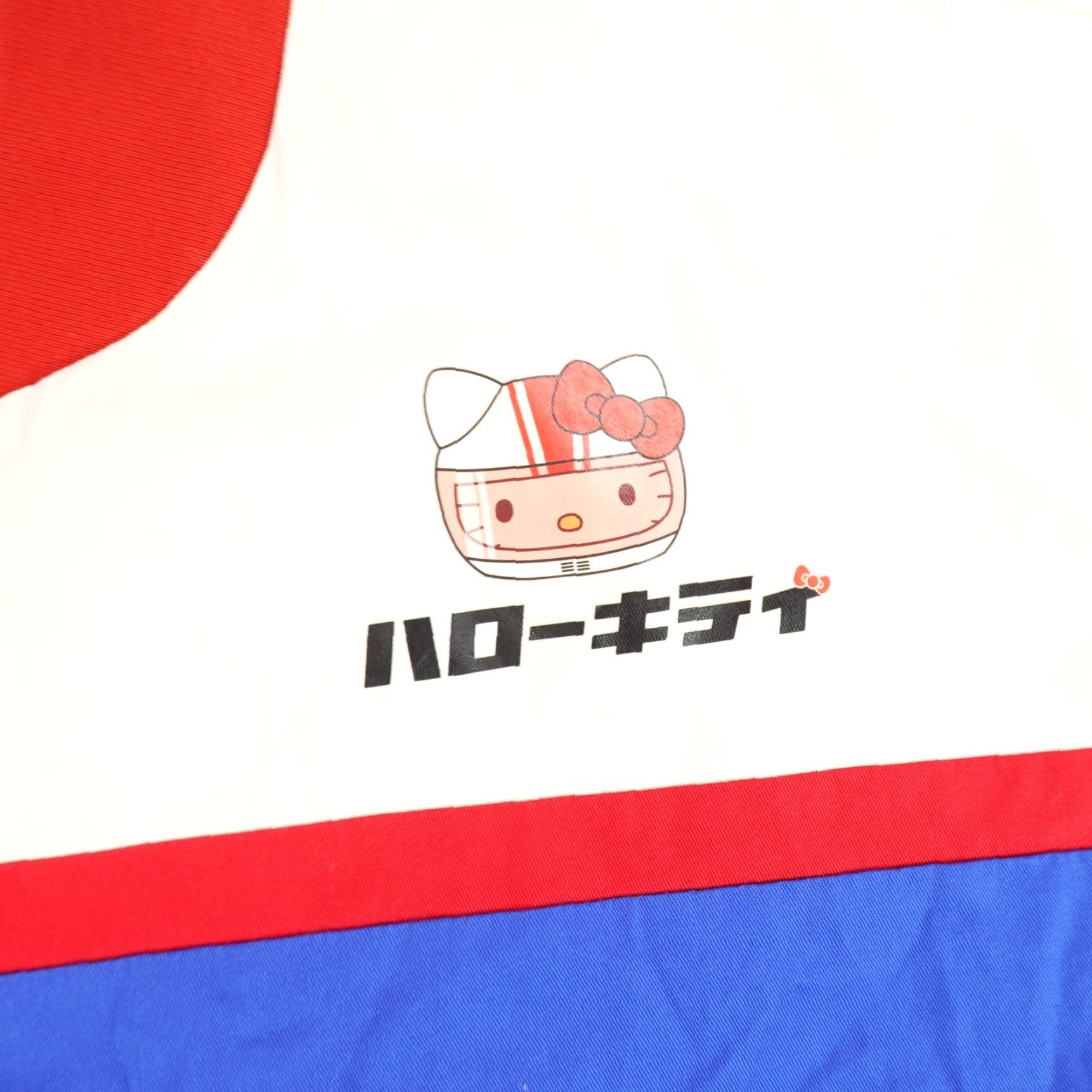 Vintage Hello Kitty Jacket Womens 2X White Blue Red Sanrio Tokyo Speed Racing Car Coat Size XXL / US 16-18 / IT 52-54 - 4 Thumbnail