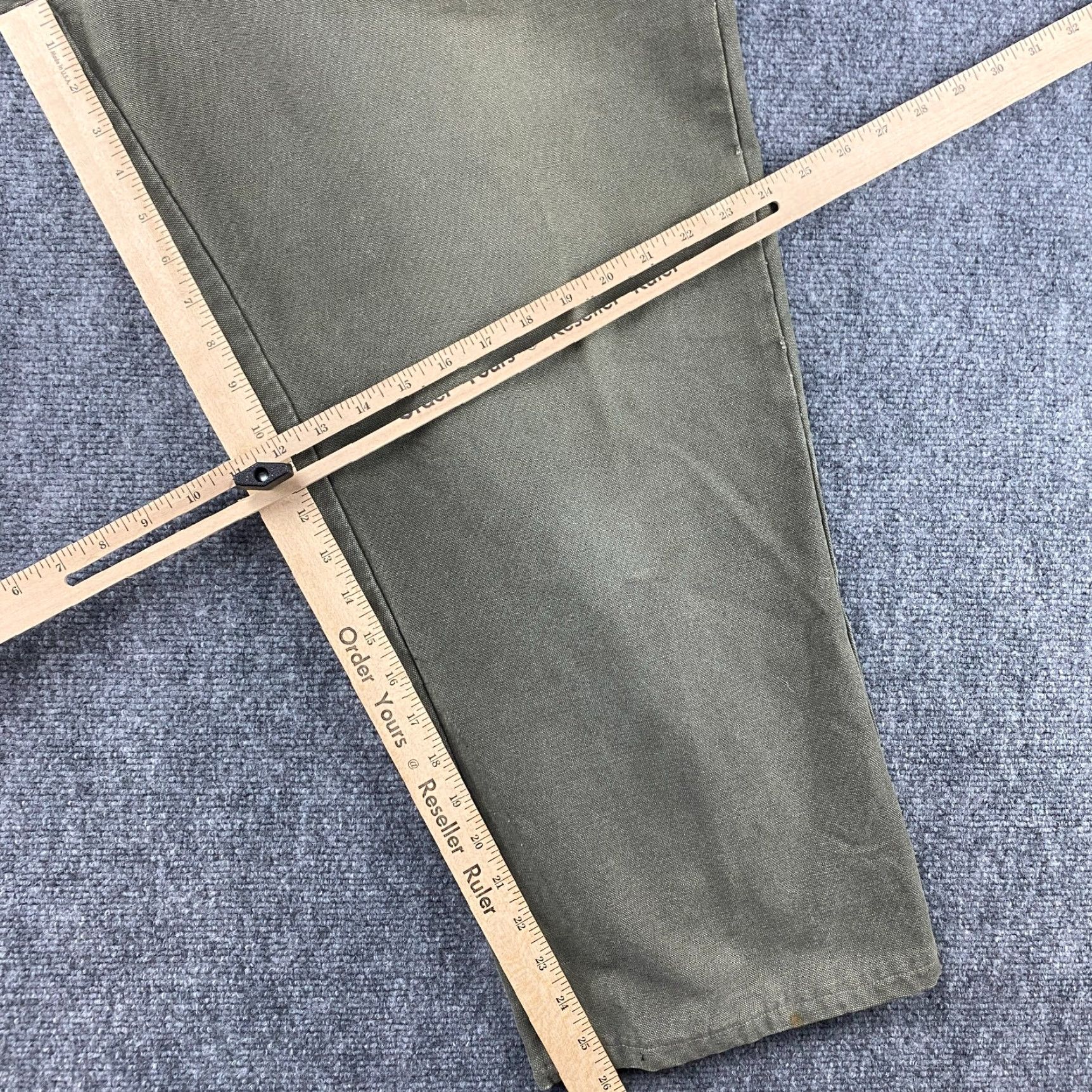 Eddie Bauer Eddie Bauer Mens Pants Carpenter 39x26 Green Canvas Work Utility Casual 90s Theme Size US 39 - 4 Thumbnail