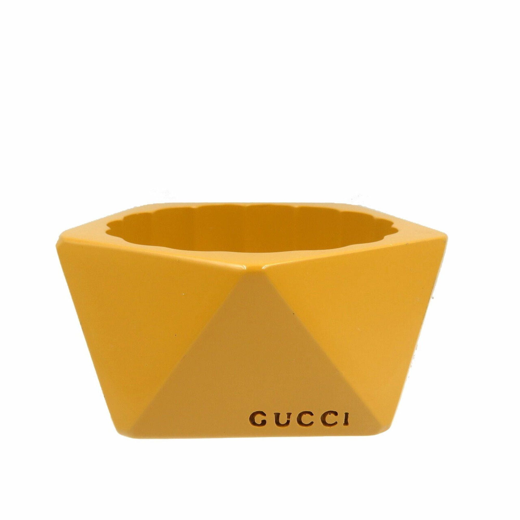 image of Gucci Acrylic Mustard Yellow Bangle 0115 in Black, Women's