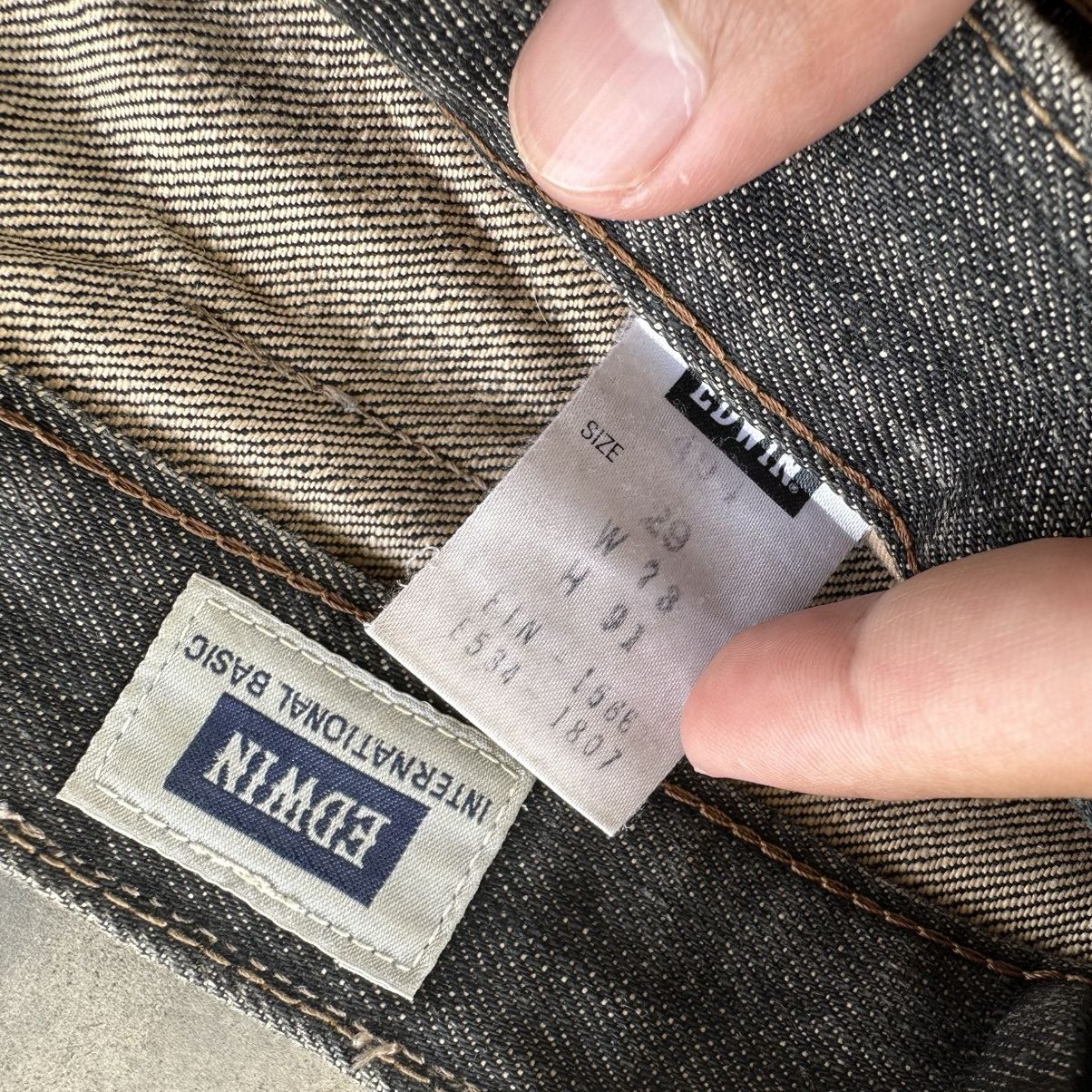 Japanese Brand Vintage Edwin Faded Black Denim Jean Pant W29 Size US 29 - 6 Thumbnail