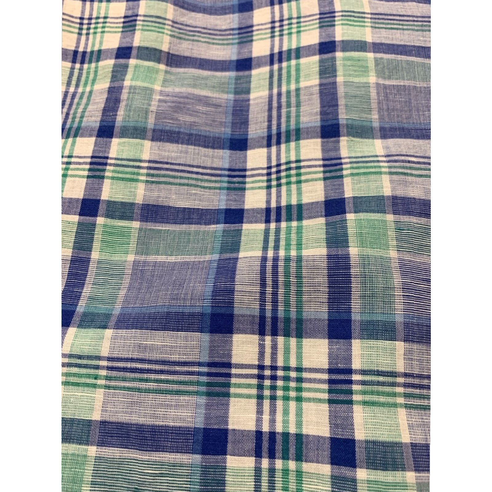 Chaps Chaps Plaid Button Down Shirt Mens Short Sleeve Multicolor Cotton Linen M Size US M / EU 48-50 / 2 - 2 Thumbnail