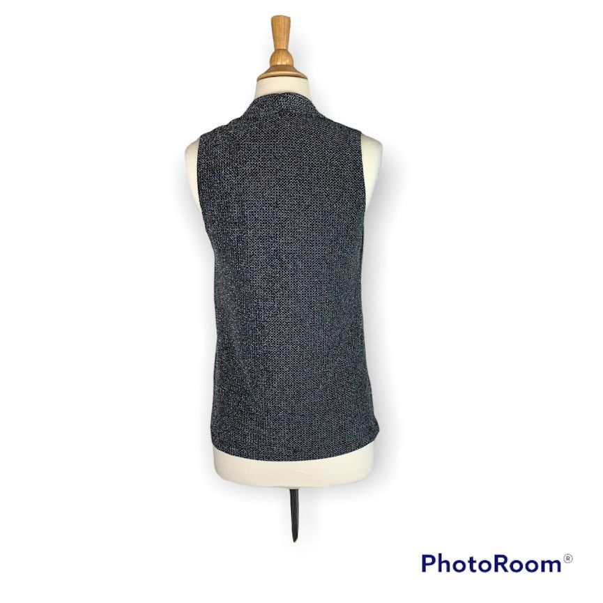 Vintage Grace Element Black Metallic Blouse Sleeveless Elegance Size S / US 4 / IT 40 - 2 Thumbnail