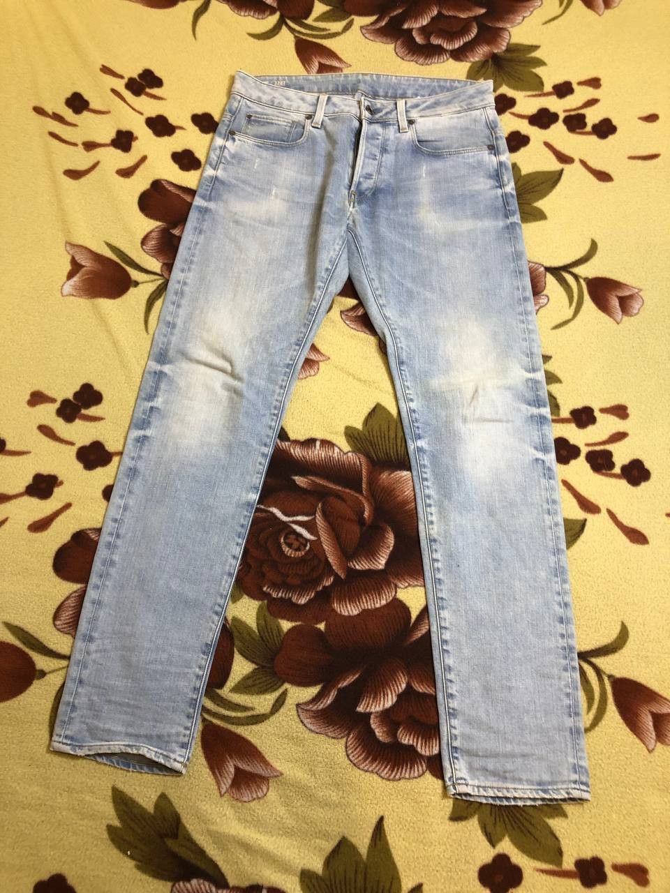 G-Star G-STAR RAW 3301 Slim Jeans Distressed Faded Rare Size US 31 - 1 Thumbnail