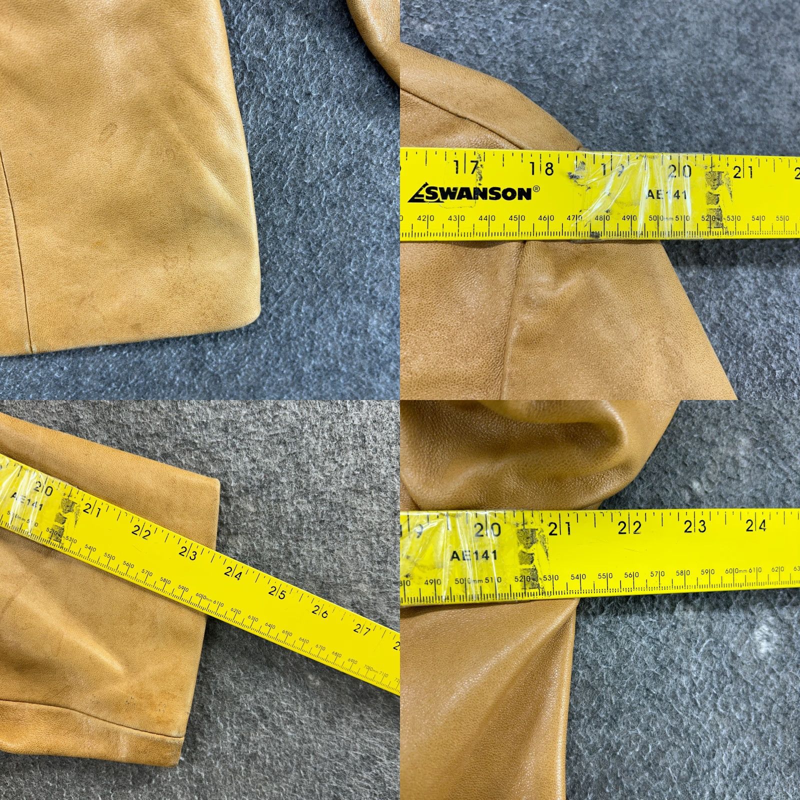 Vintage VINTAGE Leather Coat Mens 42 Brown Blazer Genuine Overcoat 70s 80s Jacket Coat Blazer Leather Single-Breasted Three-Button Notch Lapel Vintage Mens Size 42R - 10 Thumbnail