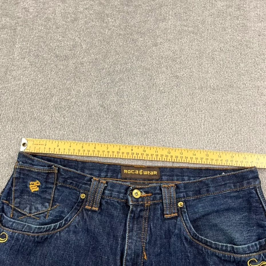Rocawear VINTAGE Rocawear Blue Denim Wide Leg Jeans Mens 38 x 33 Hip Hop Y2K Size US 38 / EU 54 - 4 Thumbnail