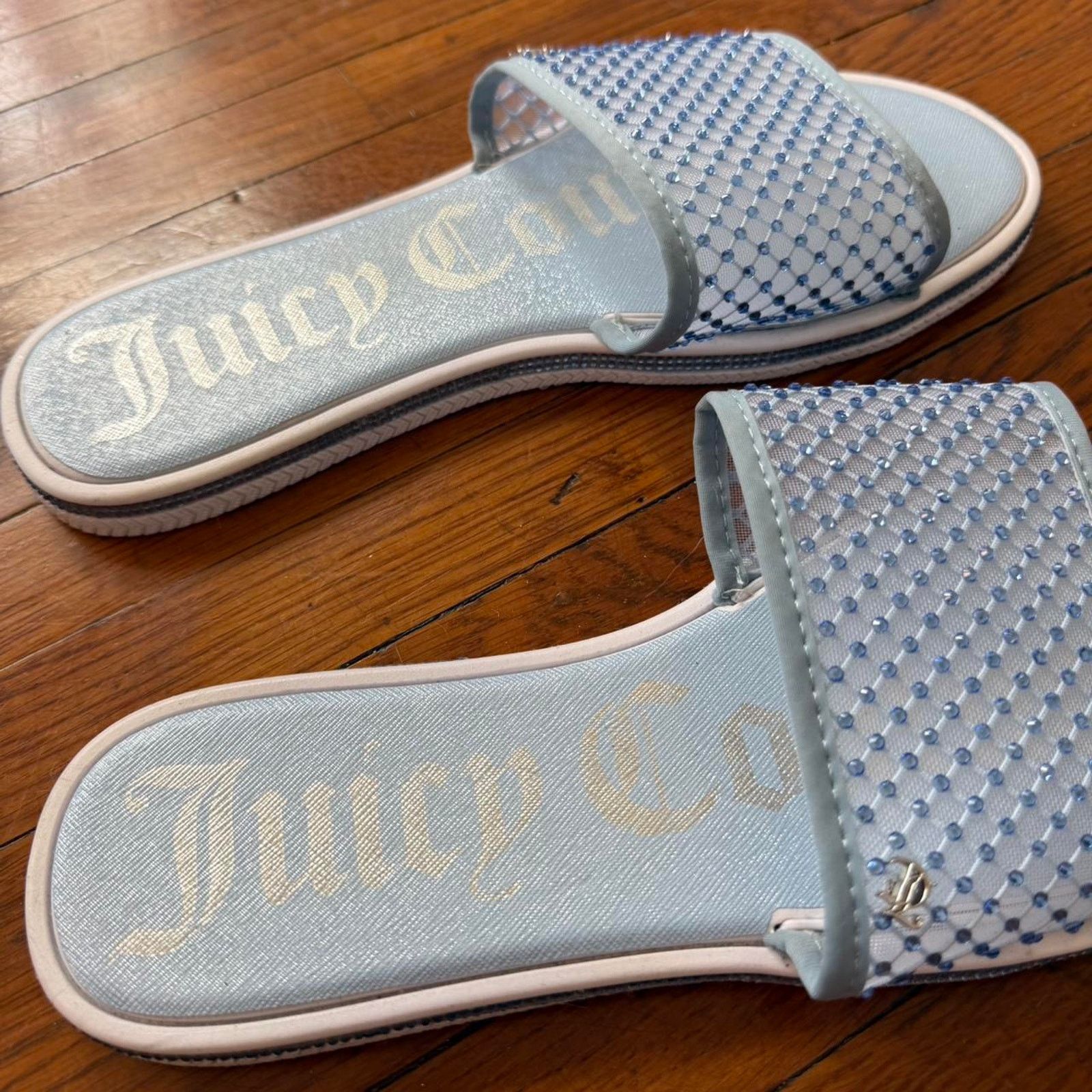 Juicy Couture ✿ y2k juicy couture mesh rhinestone slide sandals ⋆ Size US 9.5 / IT 39.5 - 6 Thumbnail