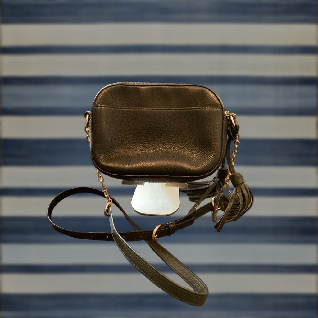 Tory Burch Mcgraw Crossbody Small Leather Bag Women's Black Beig E Crew