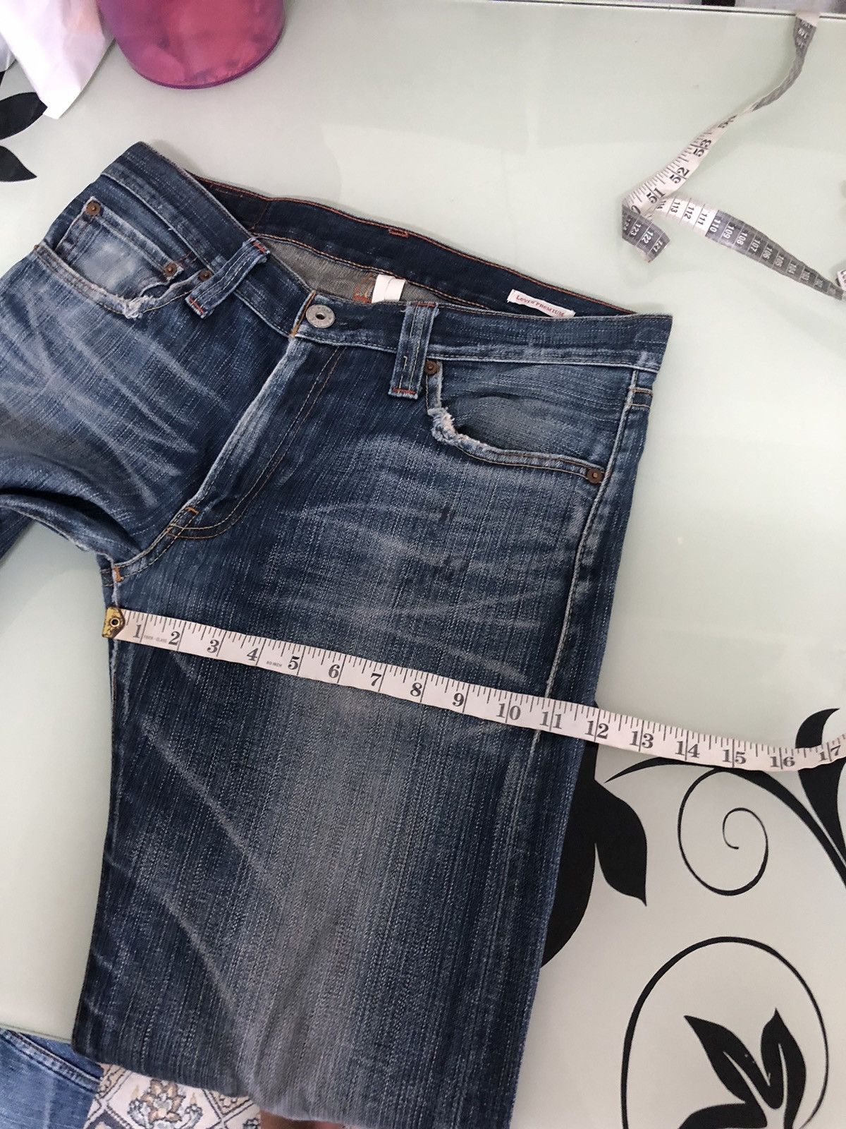 Levi's Vintage Levis 505 Flare Straight Cut Distressed Jeans Size US 34 / EU 50 - 20 Thumbnail